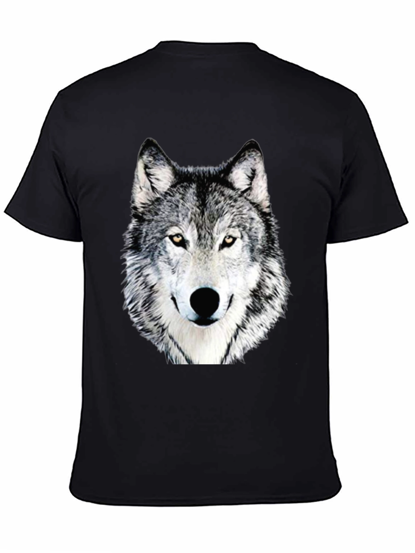 Wolf Graphic Print T-Shirt - Casual Crew Neck Tee