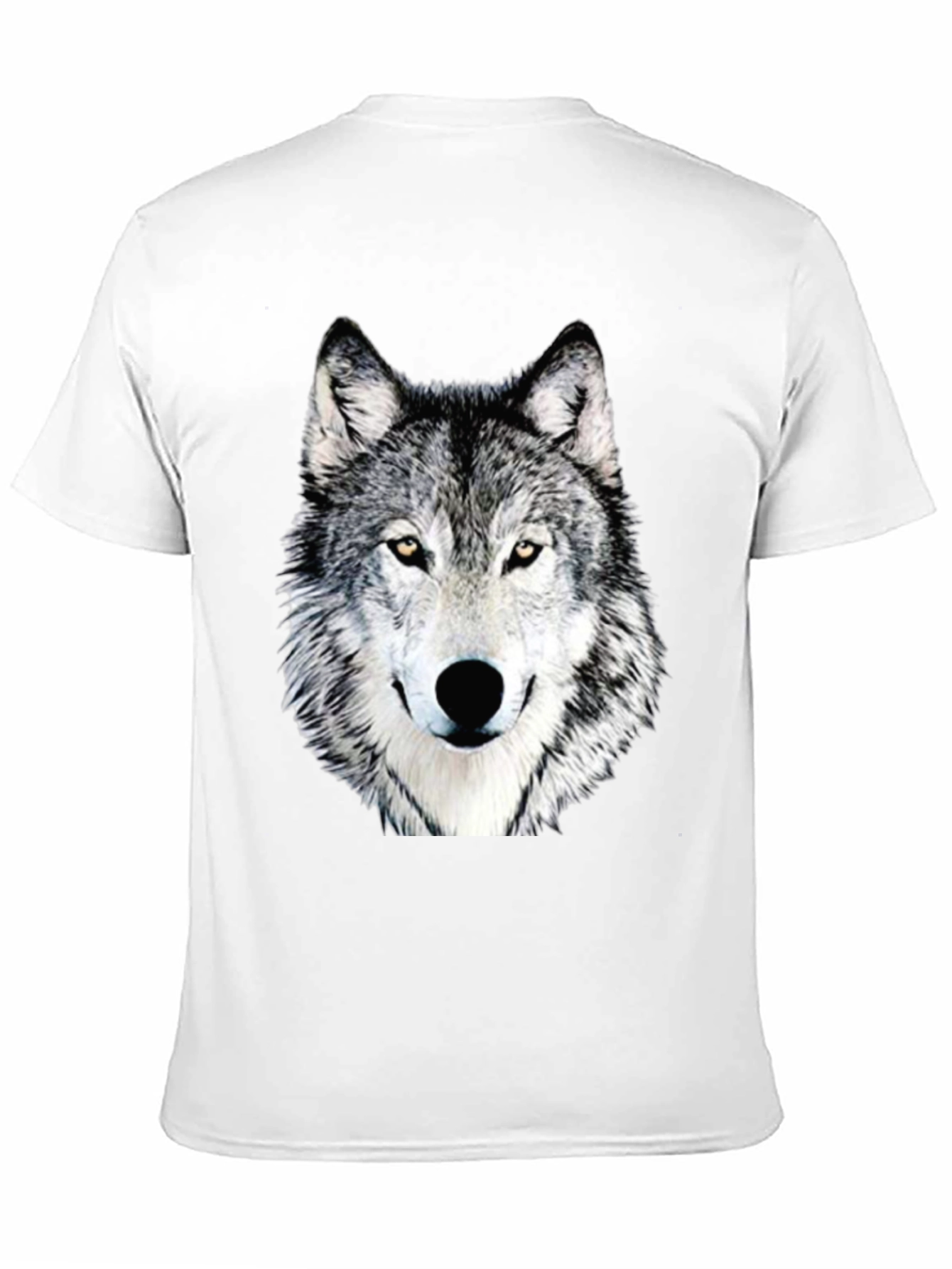 Wolf Graphic Print T-Shirt - Casual Crew Neck Tee