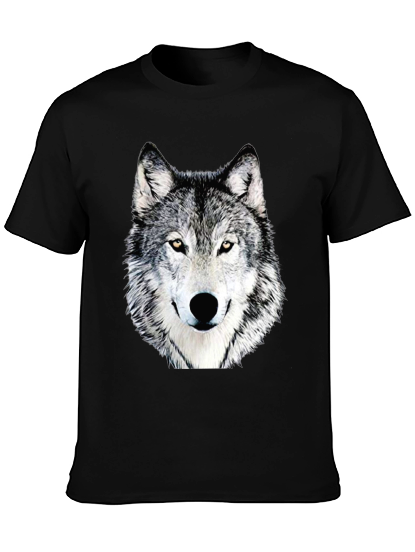 Wolf Graphic Print T-Shirt - Casual Crew Neck Tee
