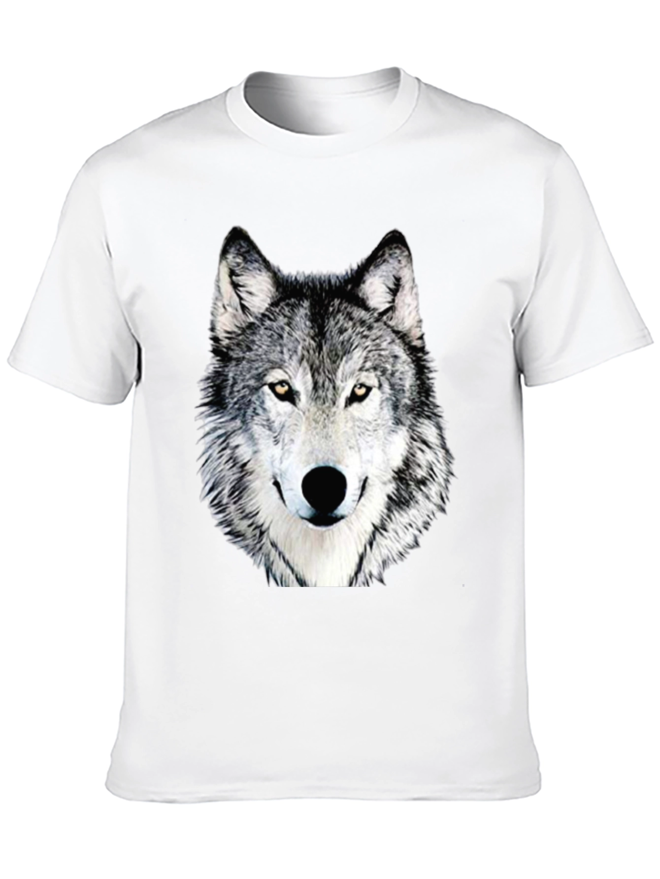 Wolf Graphic Print T-Shirt - Casual Crew Neck Tee