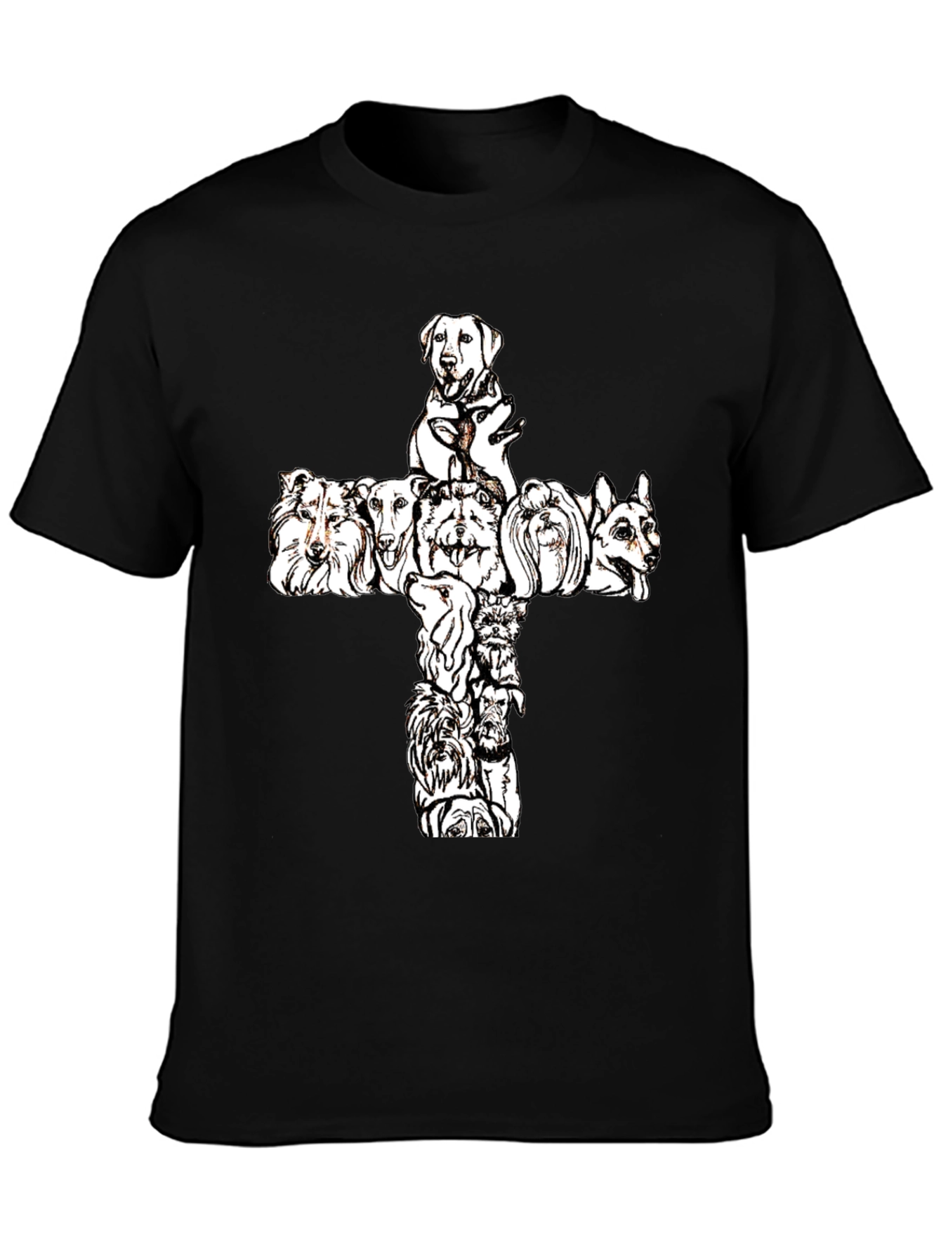 Dog Breed Cross Graphic Tee - Black