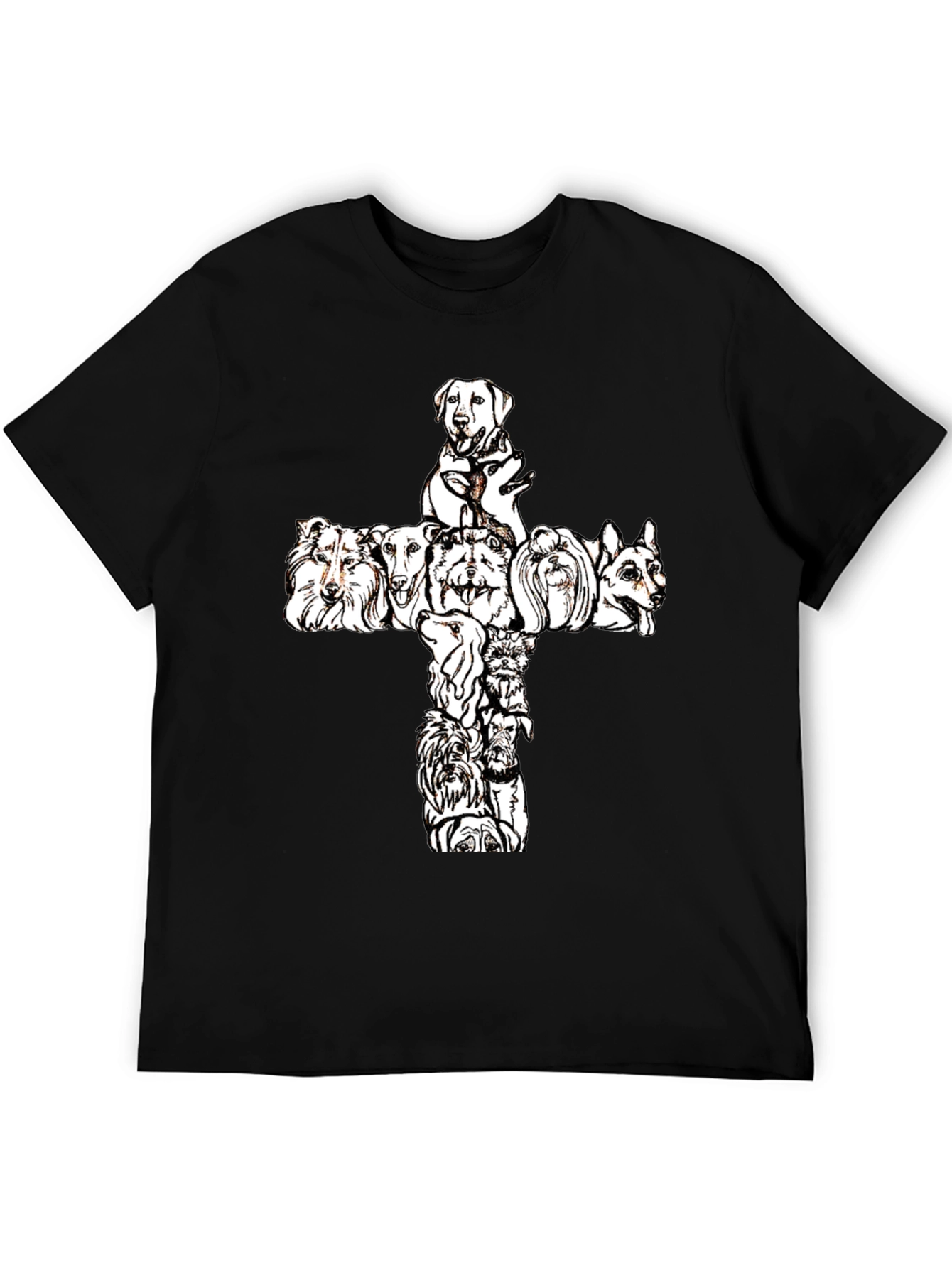 Dog Breed Cross Graphic Tee - Black