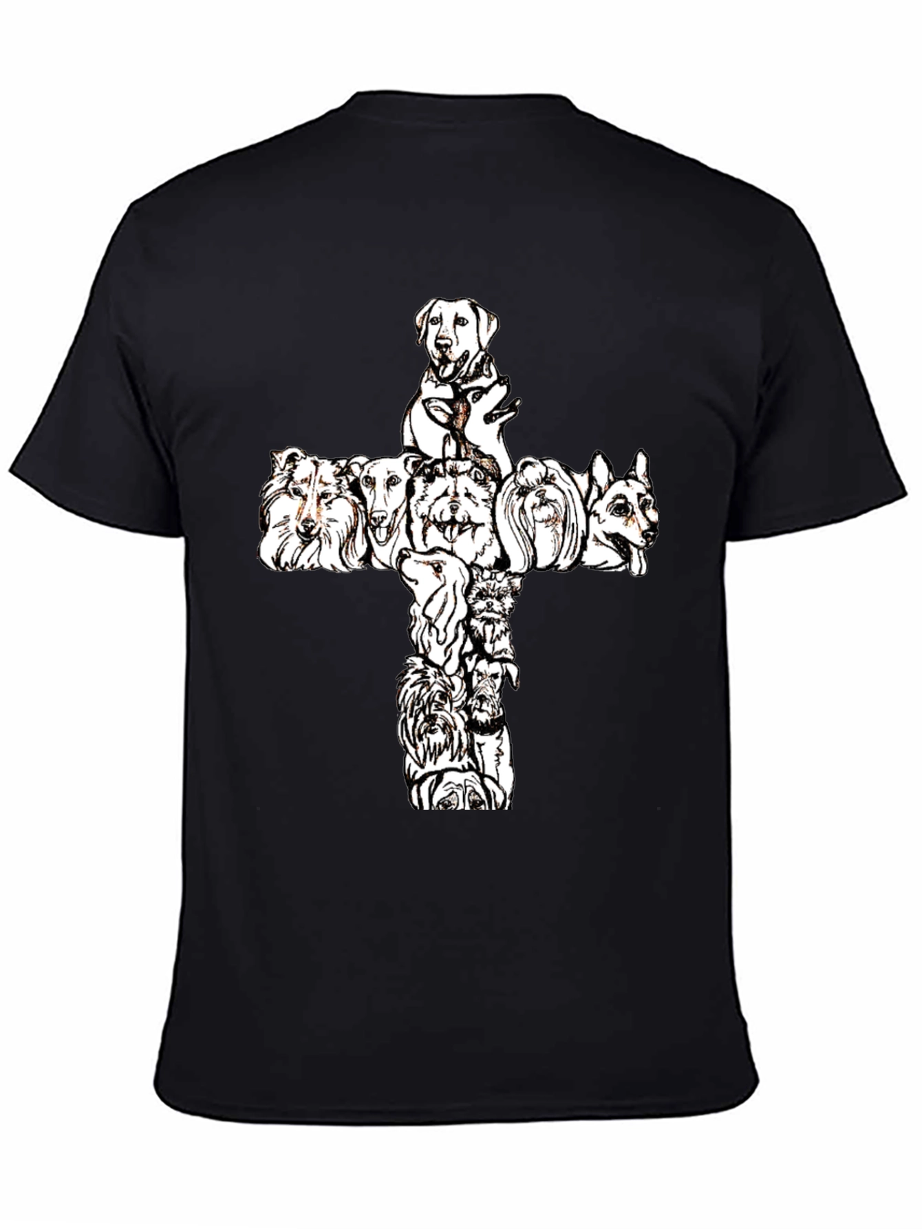 Dog Breed Cross Graphic Tee - Black