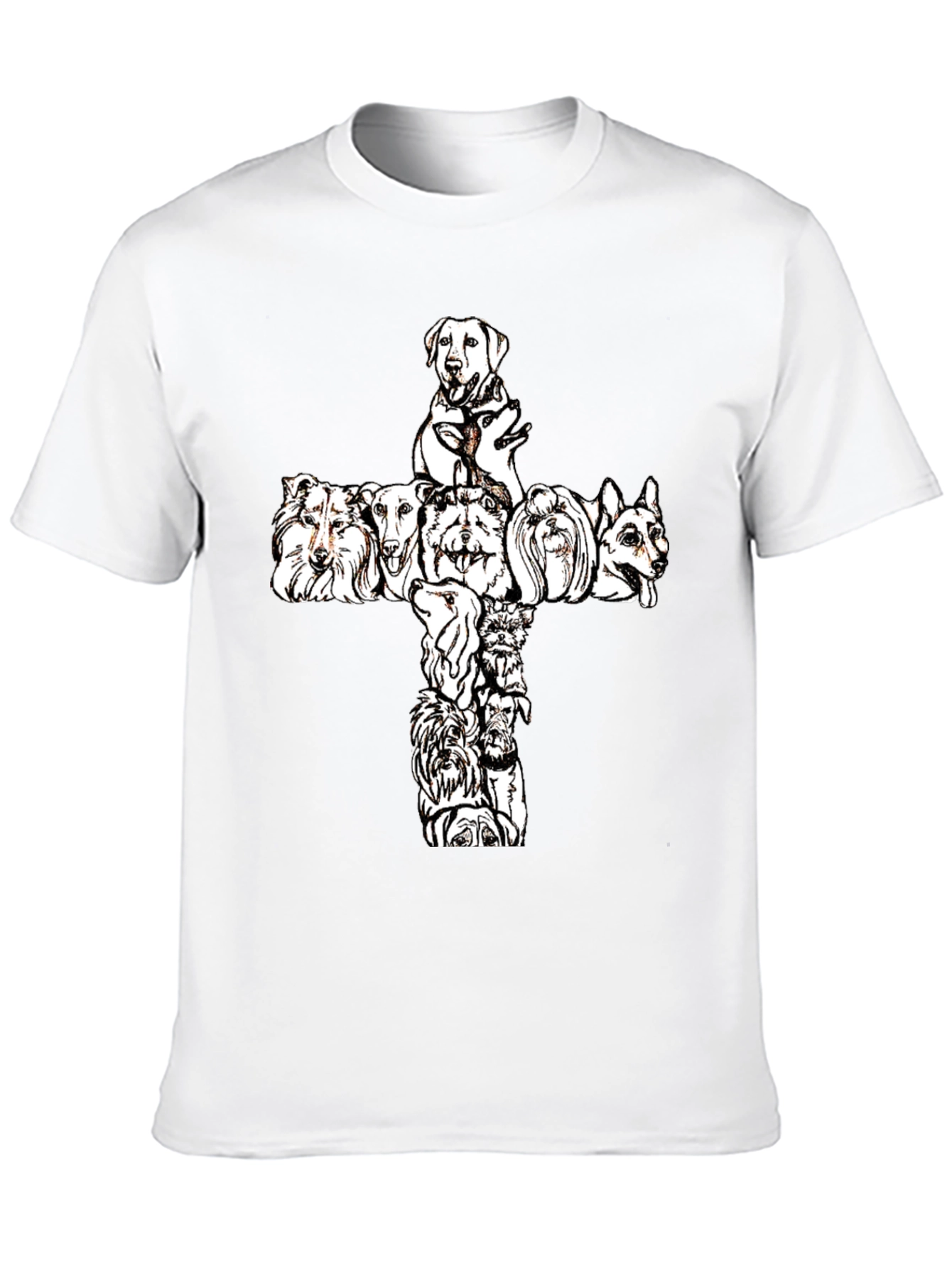 Dog Breed Cross Graphic Tee - Black