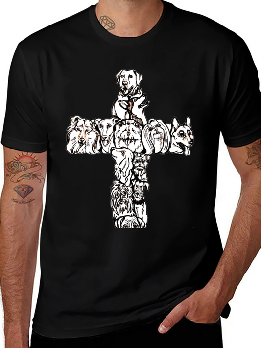 Dog Breed Cross Graphic Tee - Black