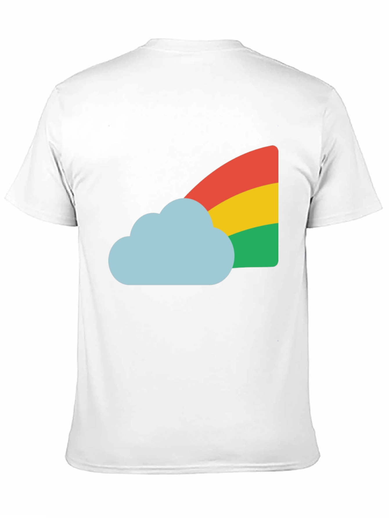 Rainbow Cloud Graphic Tee - Black Cotton T-Shirt