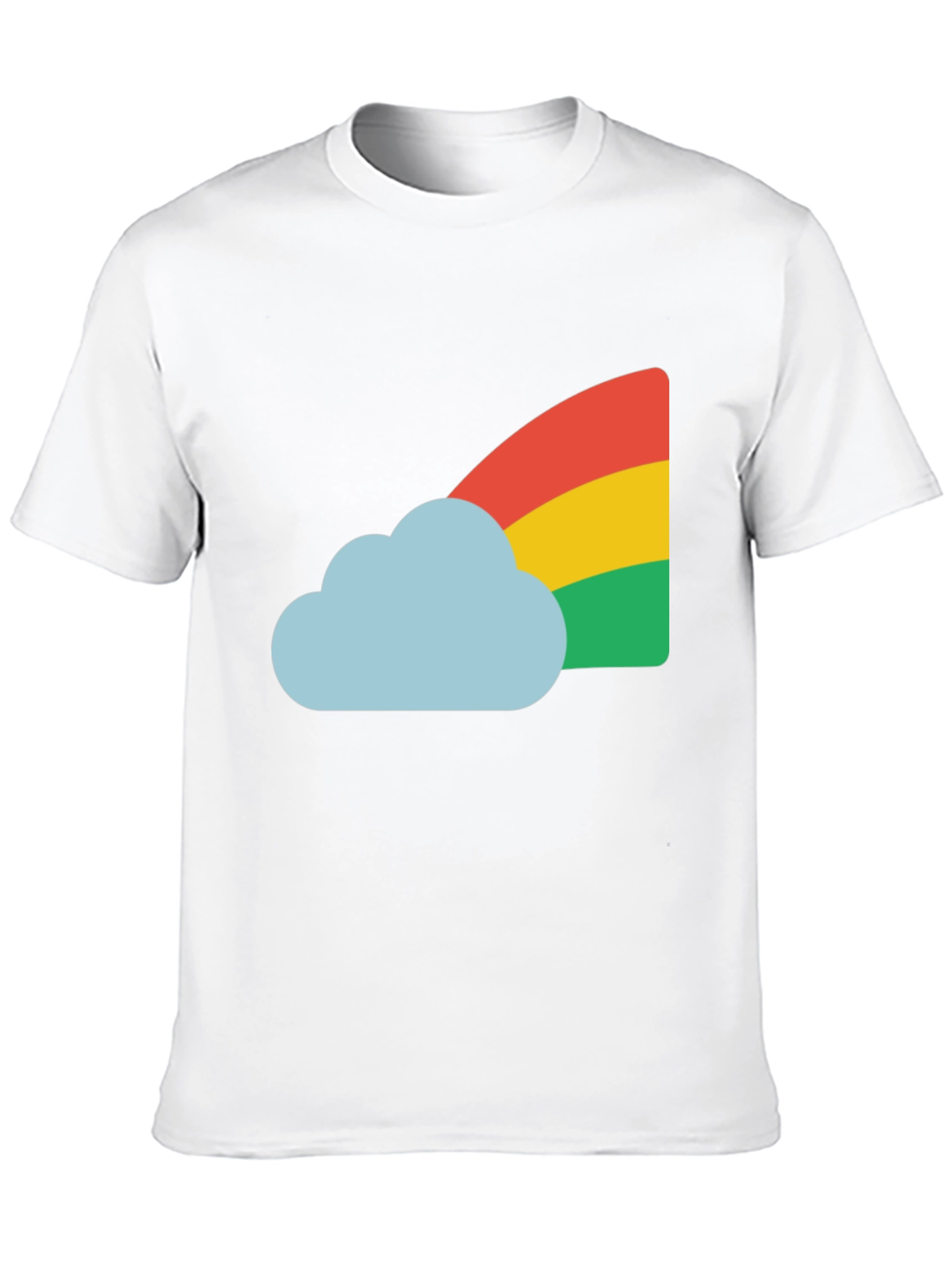 Rainbow Cloud Graphic Tee - Black Cotton T-Shirt