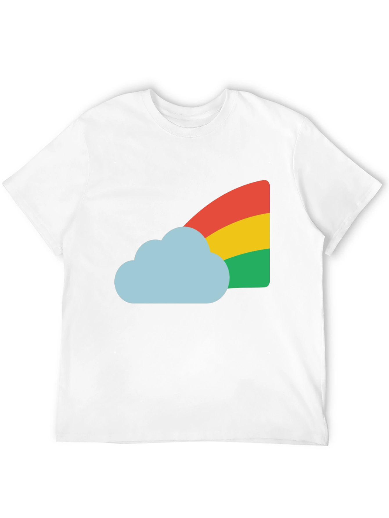 Rainbow Cloud Graphic Tee - Black Cotton T-Shirt
