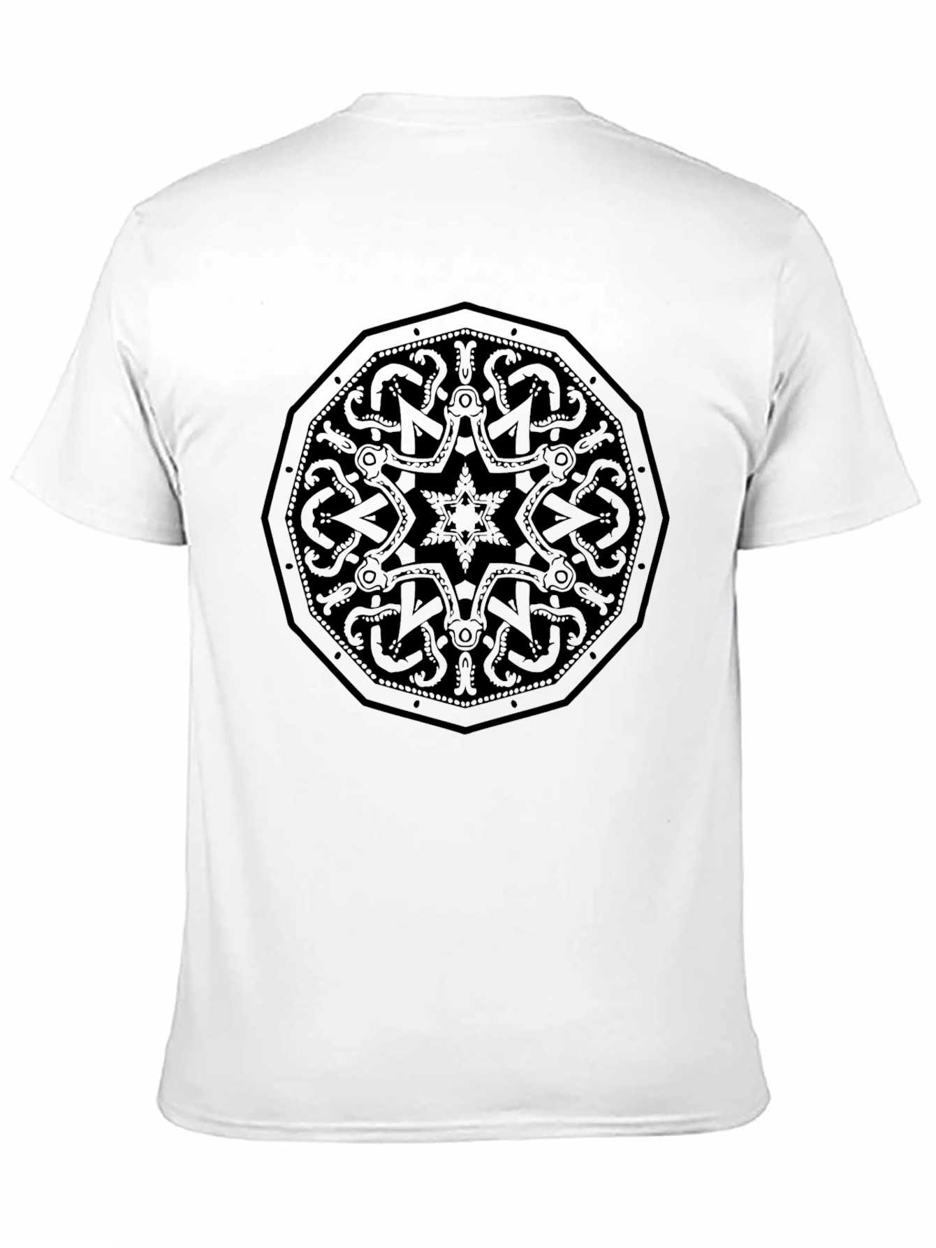 Mens Black Graphic Tee - Nordic Knot Design