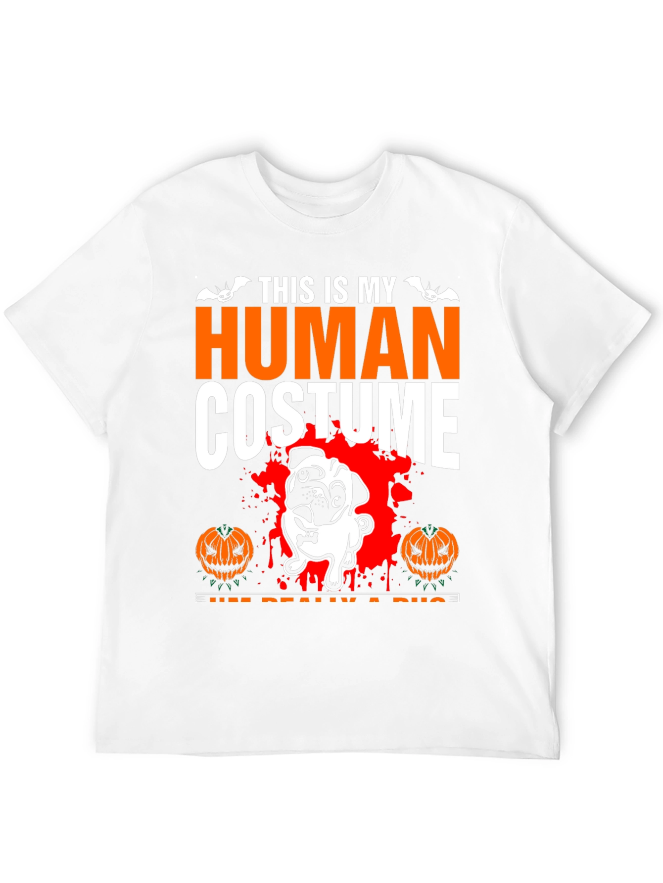 Halloween Pug Human Costume Graphic Tee