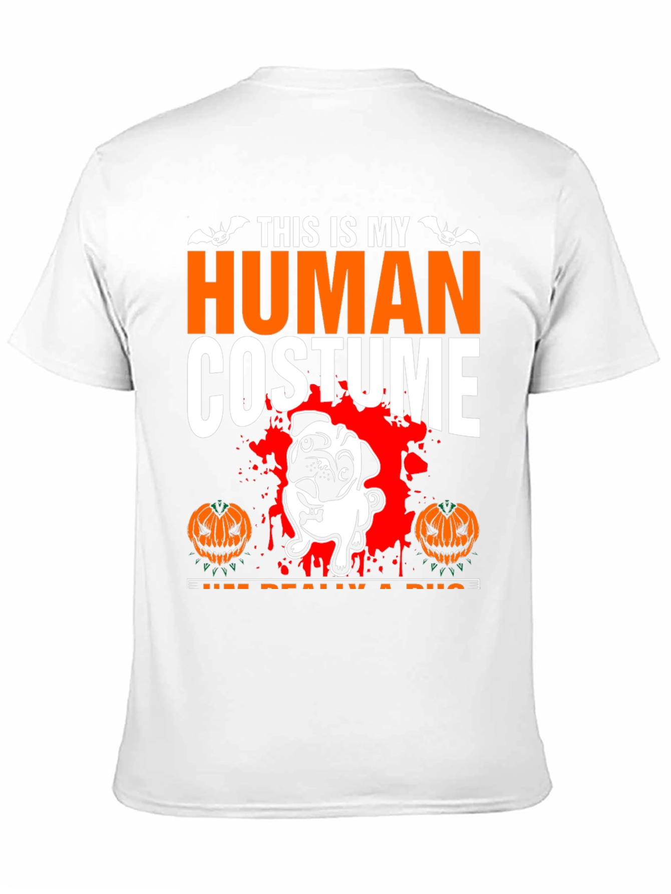 Halloween Pug Human Costume Graphic Tee
