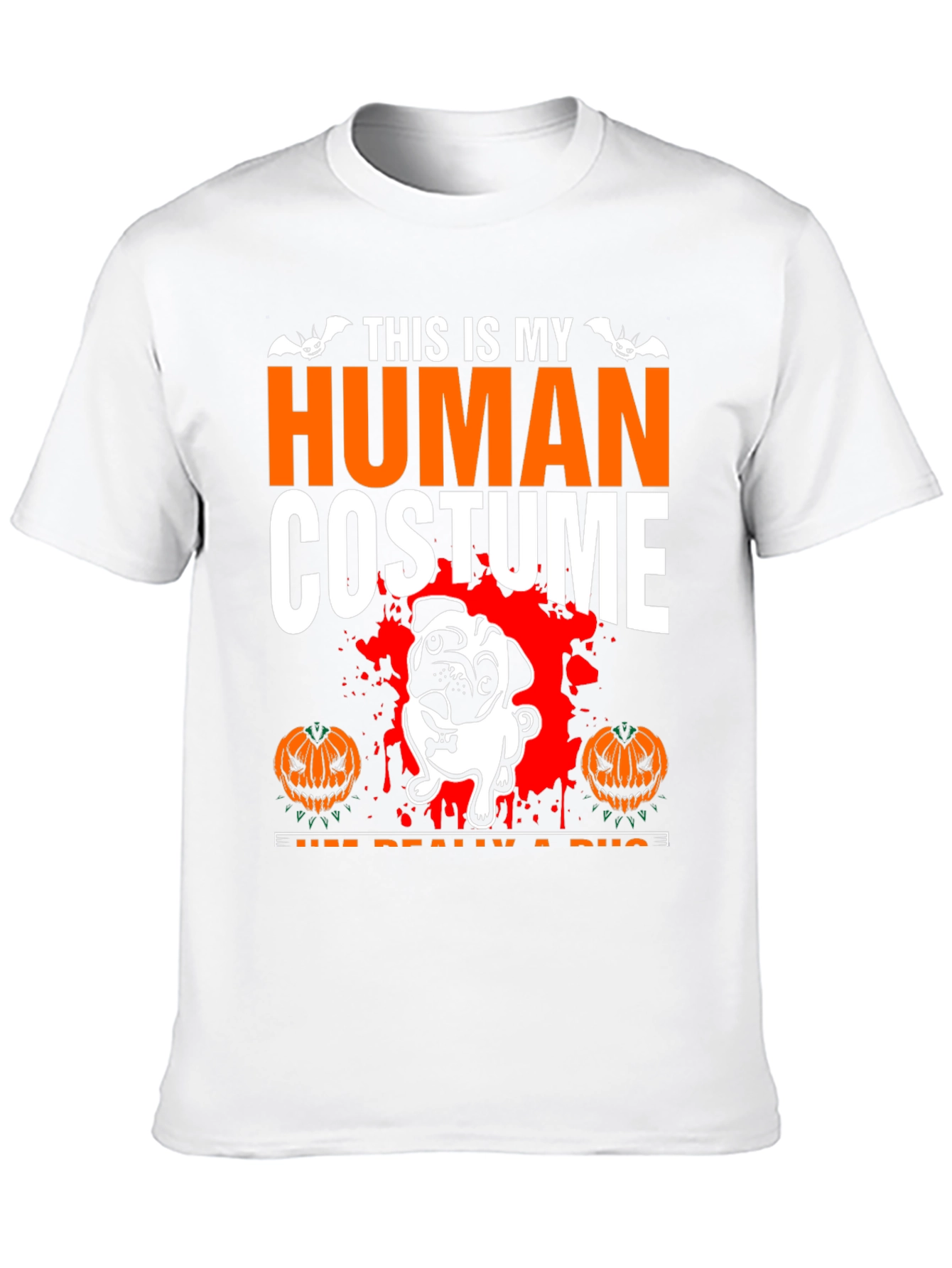 Halloween Pug Human Costume Graphic Tee