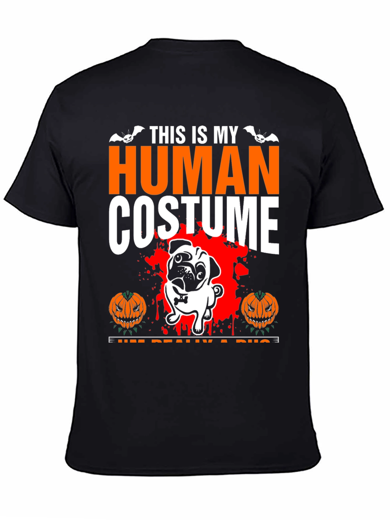 Halloween Pug Human Costume Graphic Tee