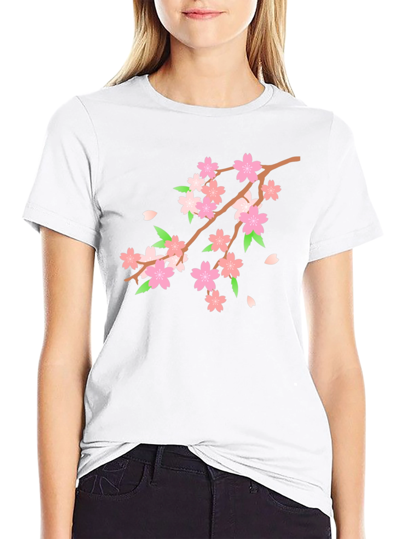 Cherry Blossom T-Shirt - Black Floral Tee