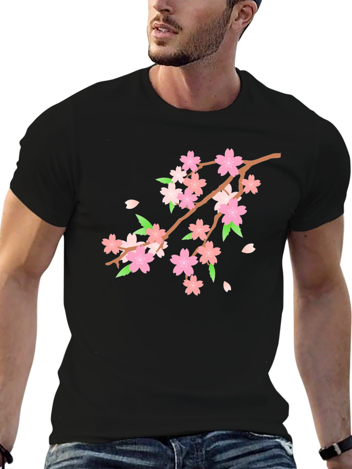 Cherry Blossom T-Shirt - Black Floral Tee