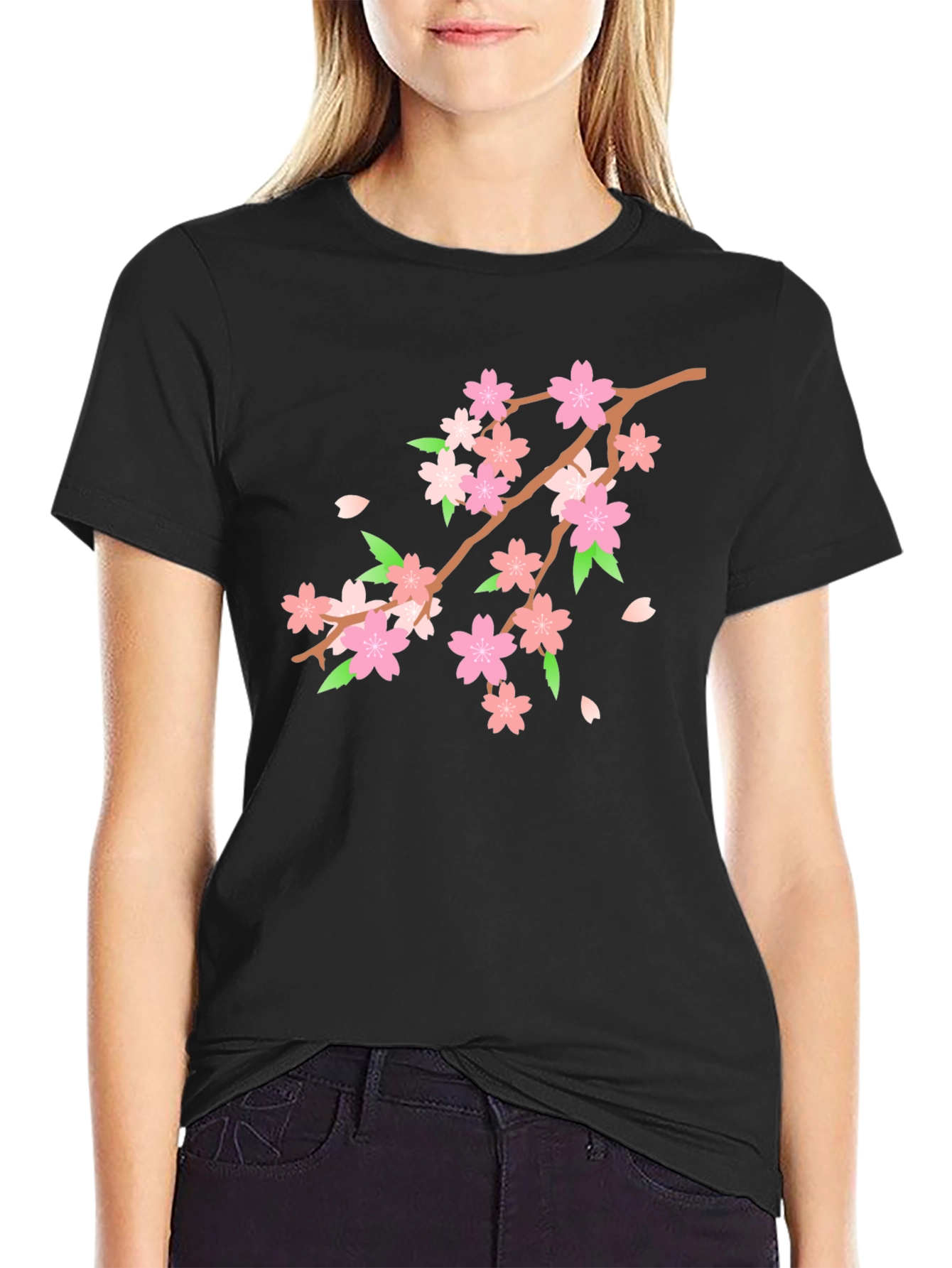 Cherry Blossom T-Shirt - Black Floral Tee