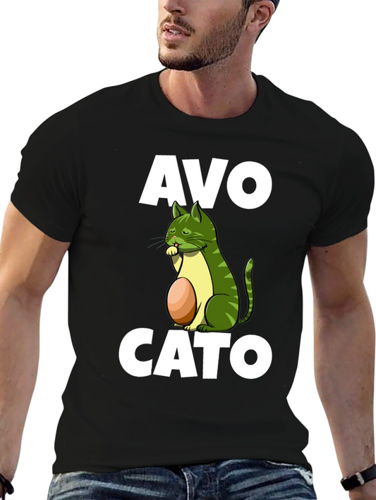 Avo Cato Graphic Tee - Avocado Cat Pun T-Shirt