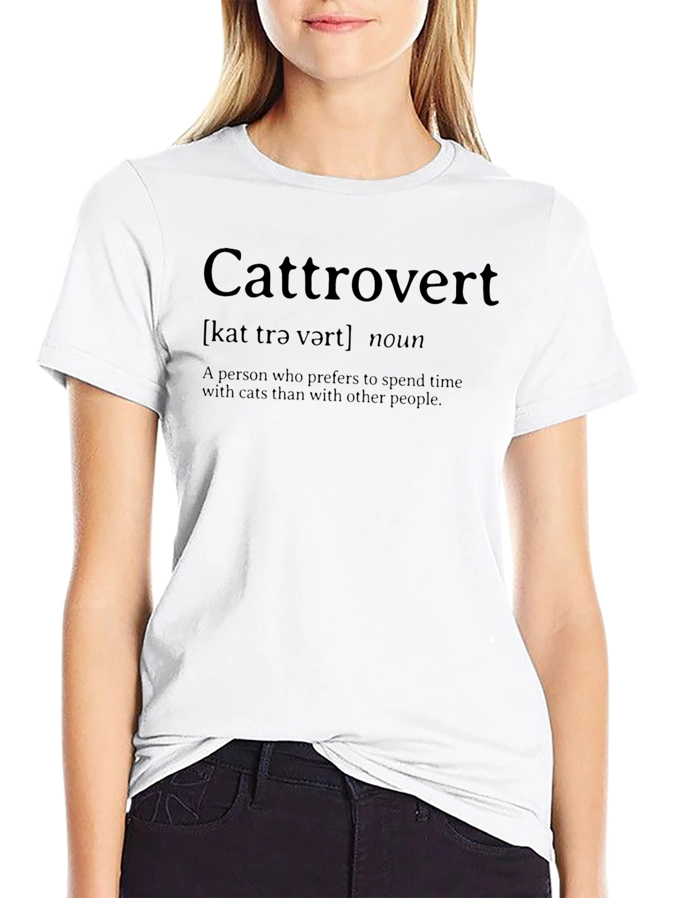 Cattrovert Definition Tee - Introvert Cat Lover T-Shirt
