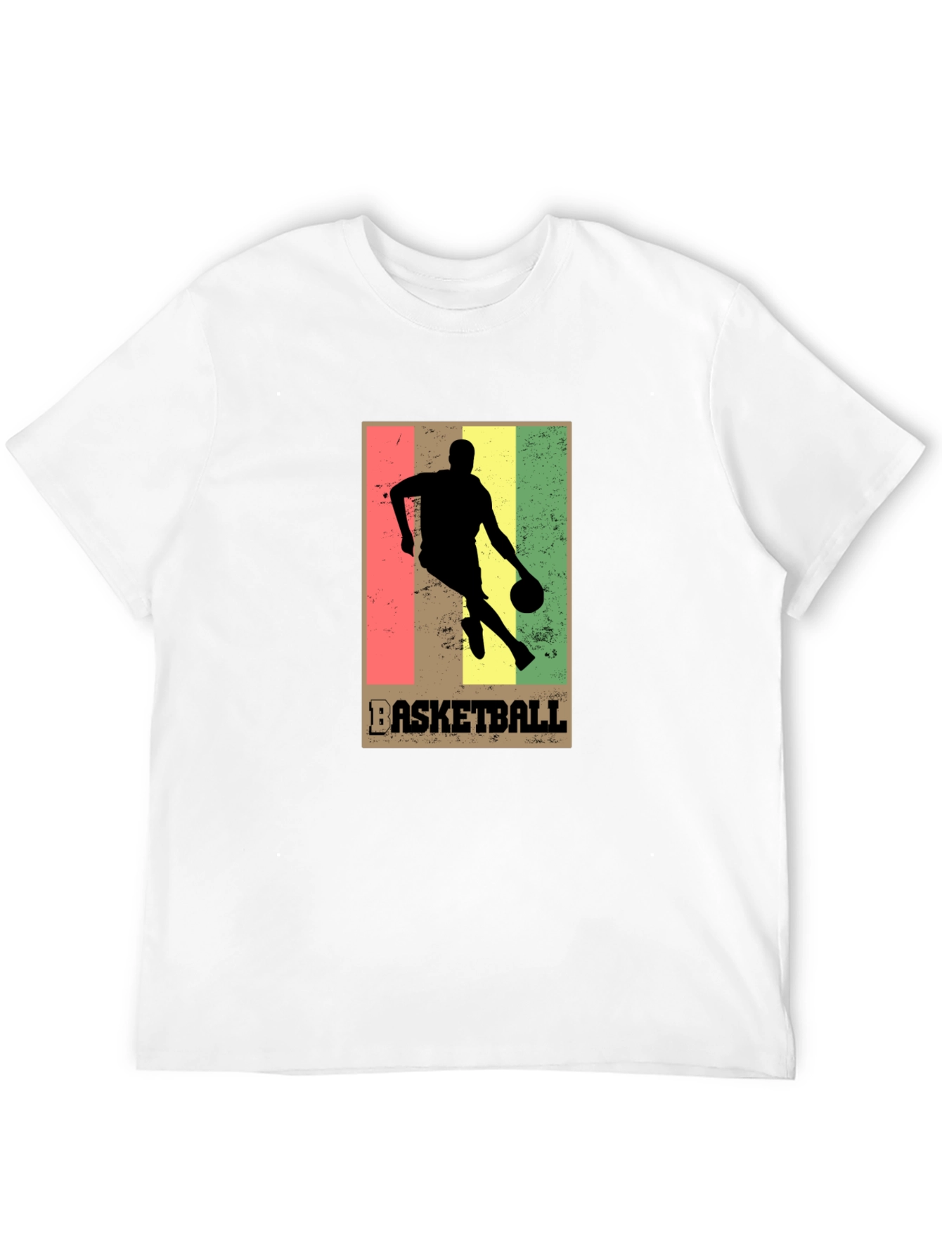 Basketball Silhouette Graphic T-Shirt - Black