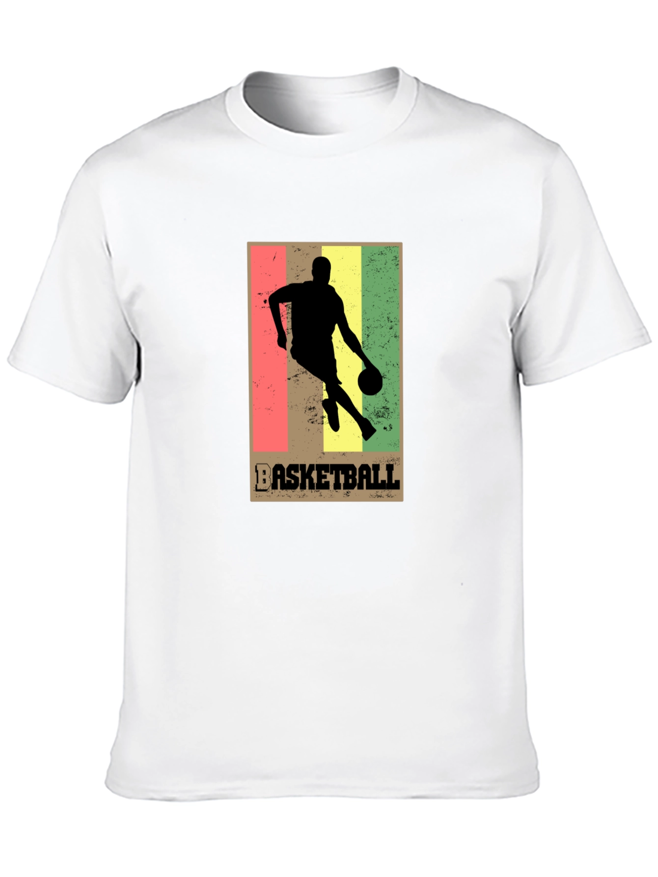 Basketball Silhouette Graphic T-Shirt - Black