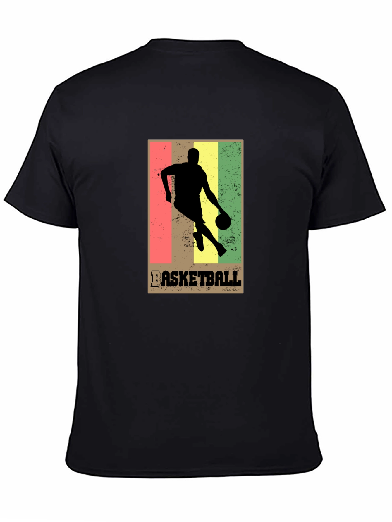 Basketball Silhouette Graphic T-Shirt - Black