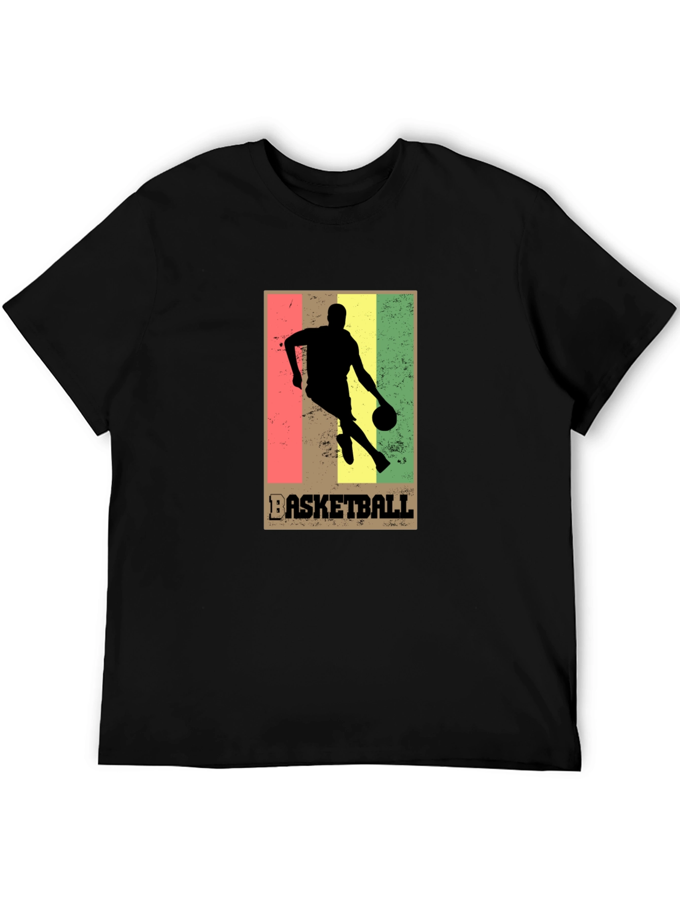 Basketball Silhouette Graphic T-Shirt - Black