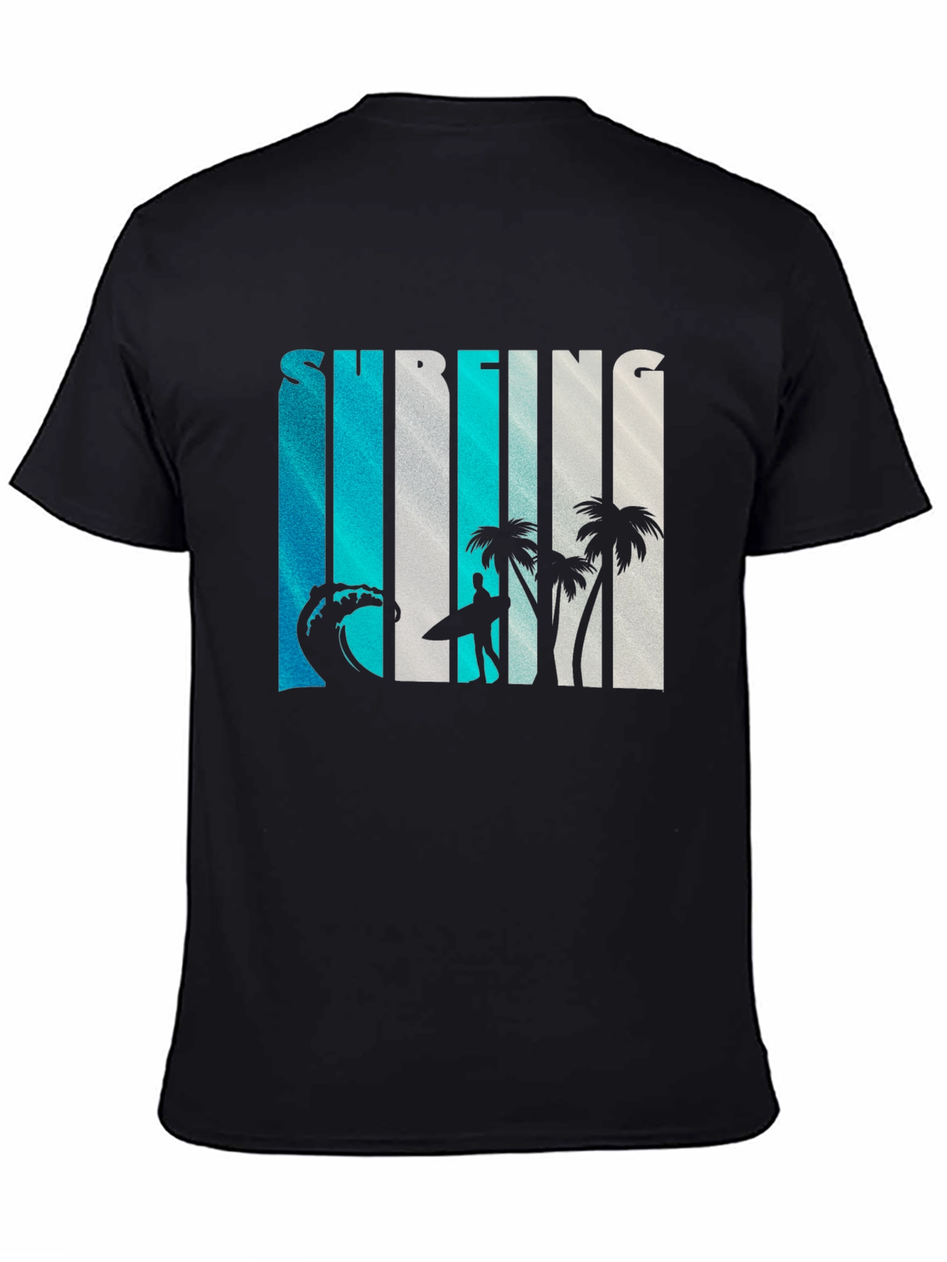 Surfing Graphic Print Crew Neck T-Shirt