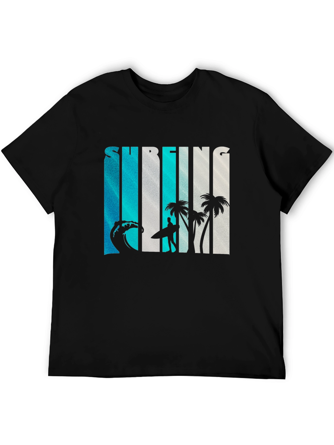Surfing Graphic Print Crew Neck T-Shirt