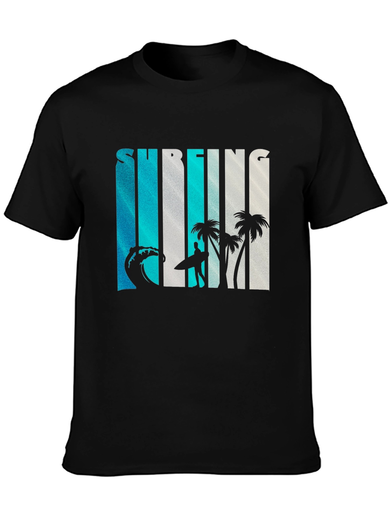 Surfing Graphic Print Crew Neck T-Shirt
