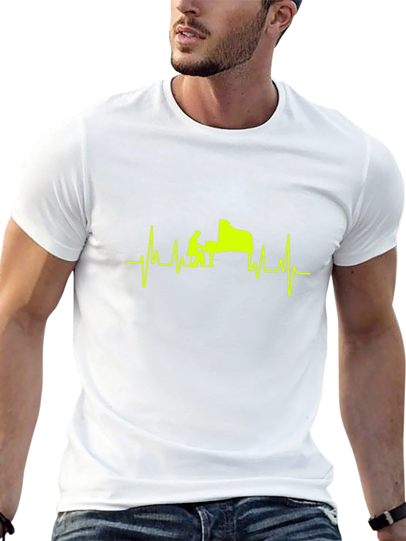 Piano Heartbeat T-Shirt - Musician Style