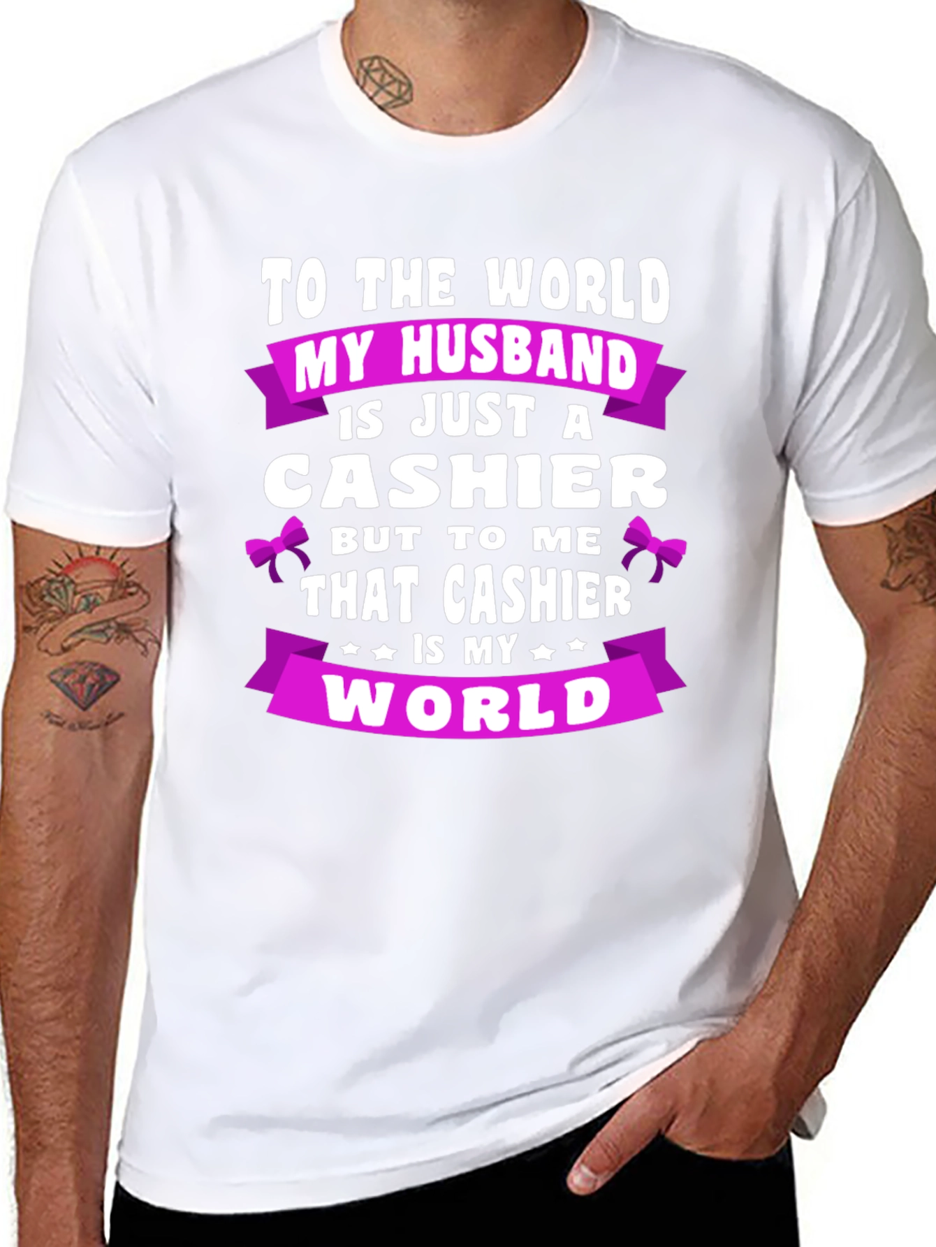 My Husband Cashier T-Shirt - World To Me