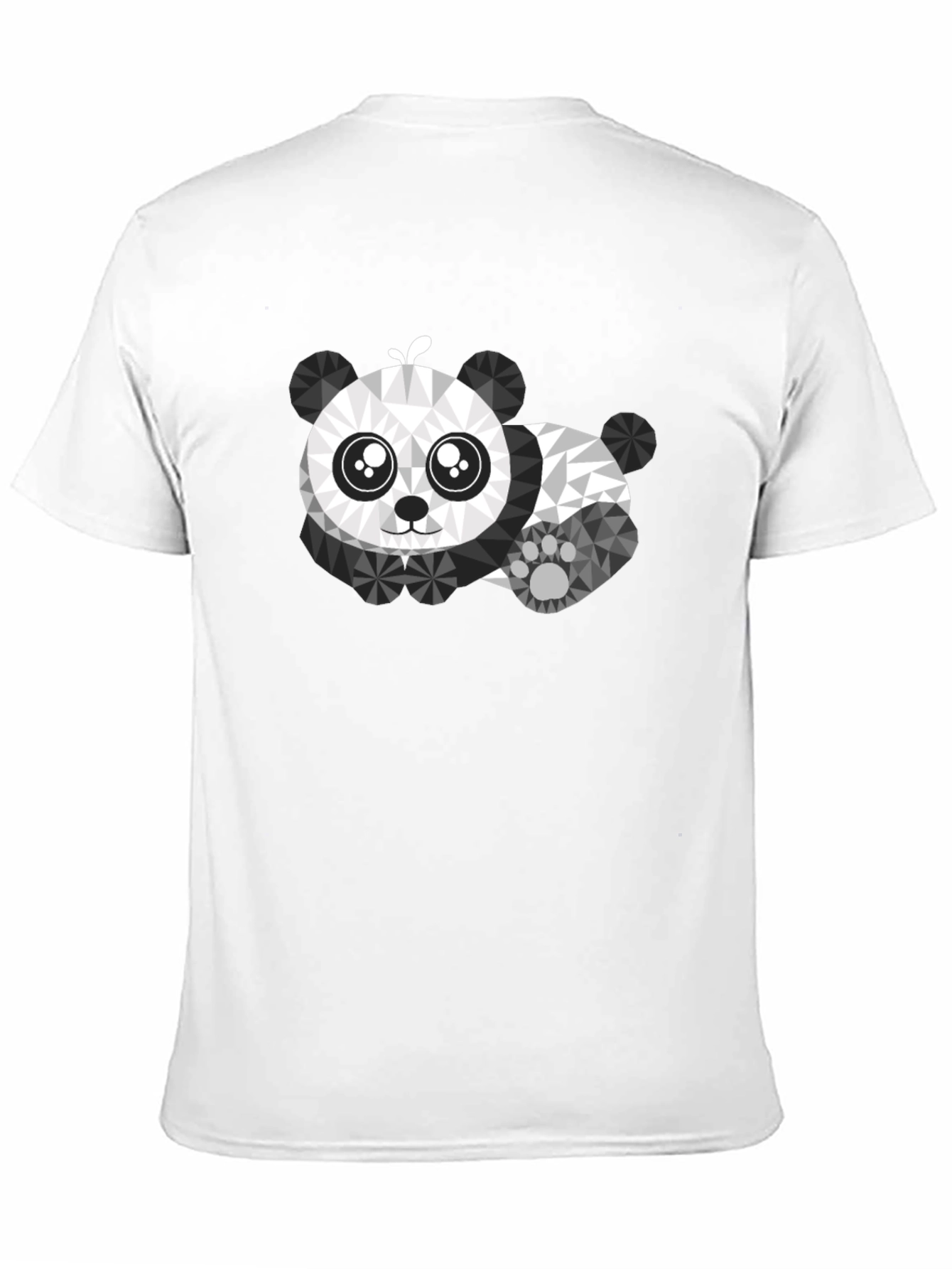 Geometric Panda Graphic Tee - Black Cotton Shirt