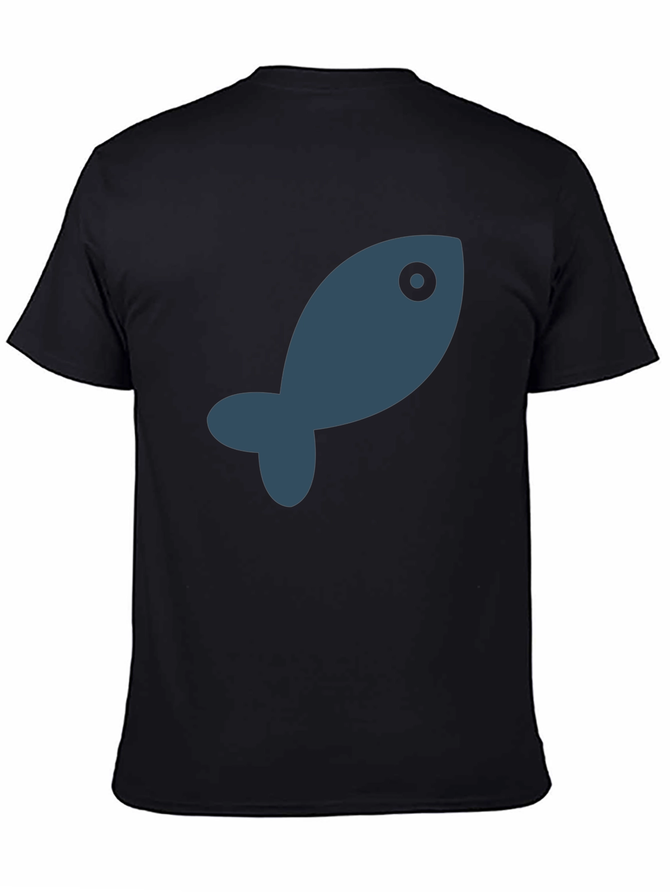 Simple Fish Graphic Black T-Shirt