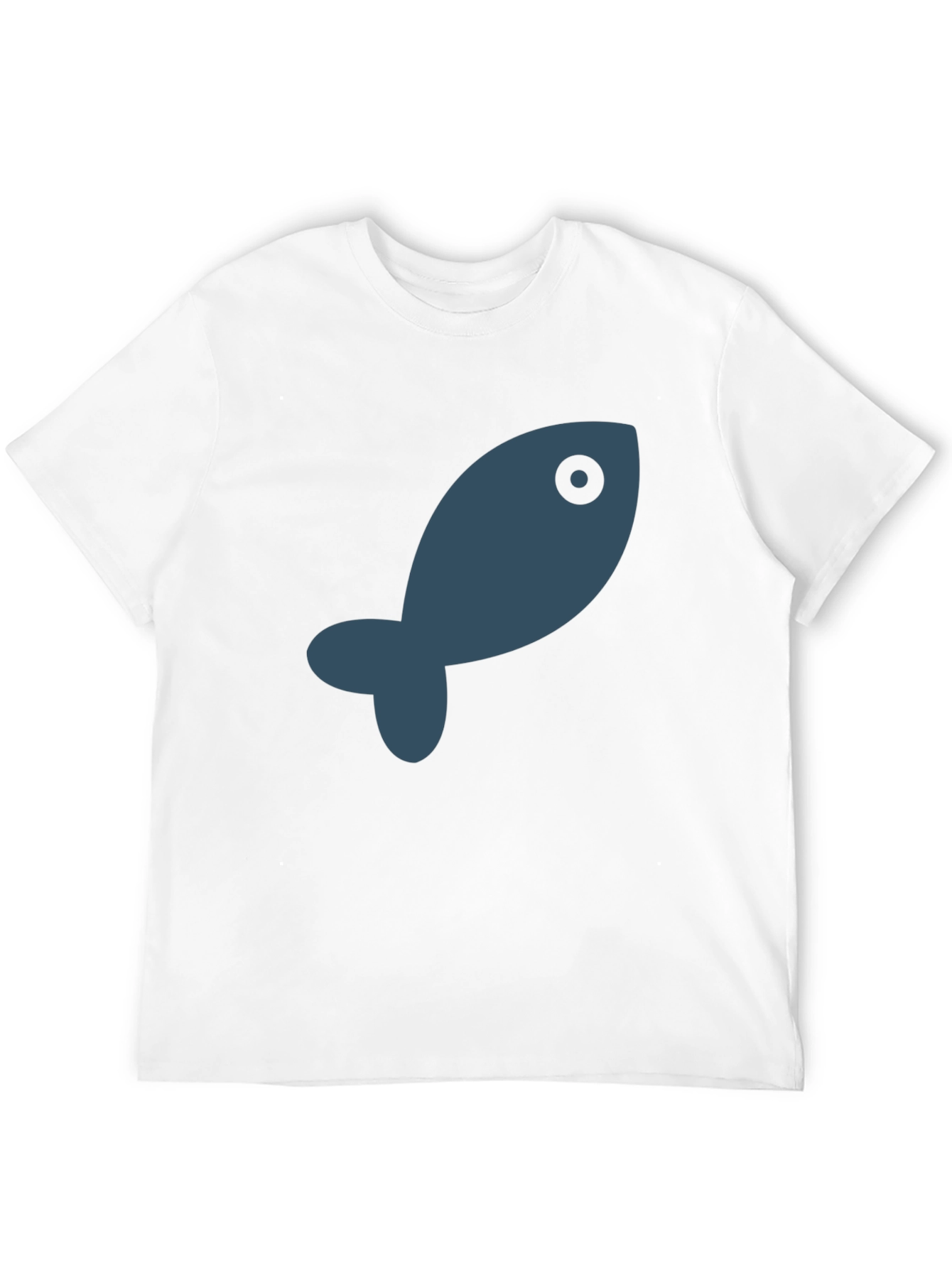 Simple Fish Graphic Black T-Shirt
