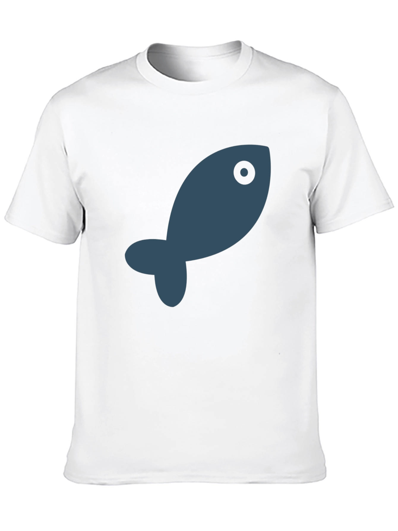 Simple Fish Graphic Black T-Shirt