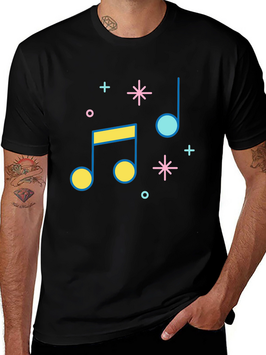 Musical Note Graphic Tee - Retro Style