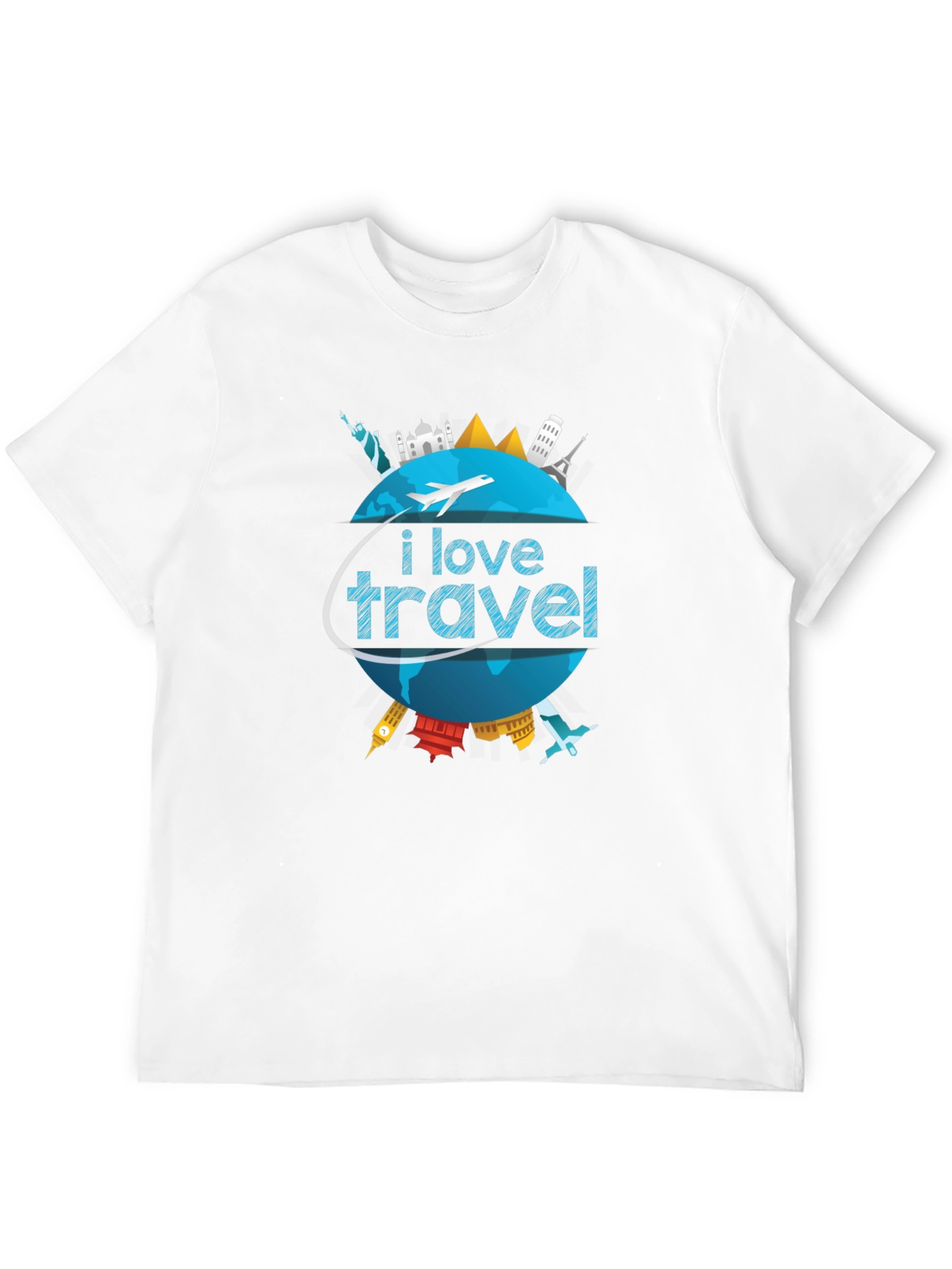 I Love Travel World Landmarks Graphic T-Shirt