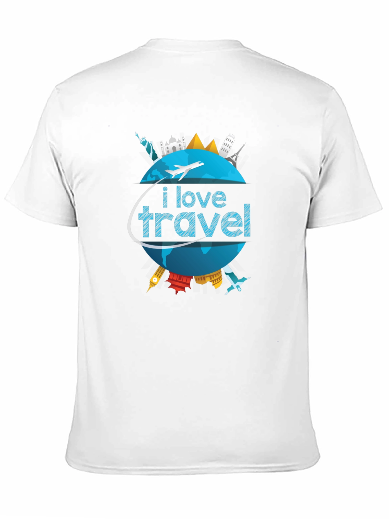 I Love Travel World Landmarks Graphic T-Shirt