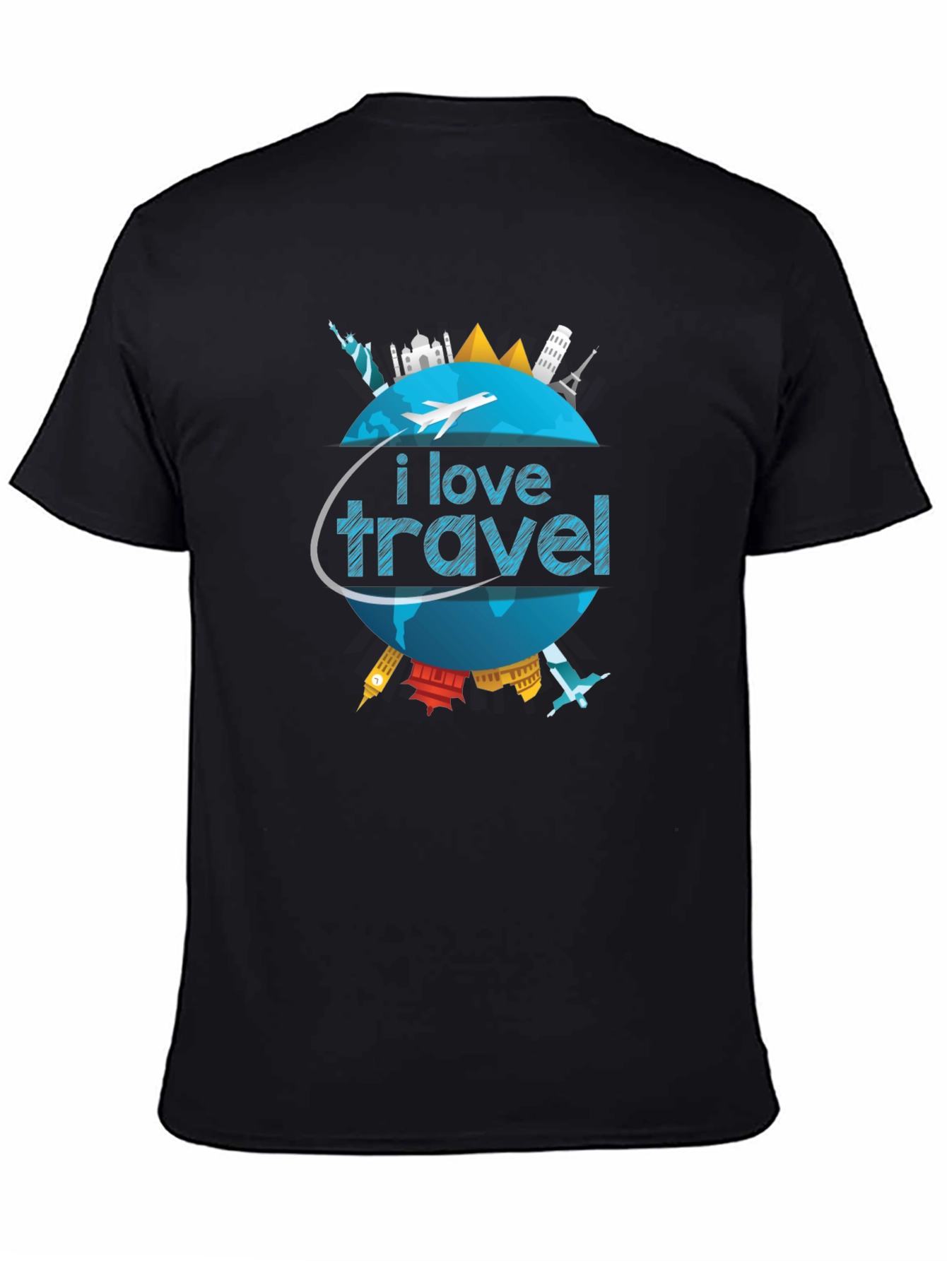 I Love Travel World Landmarks Graphic T-Shirt