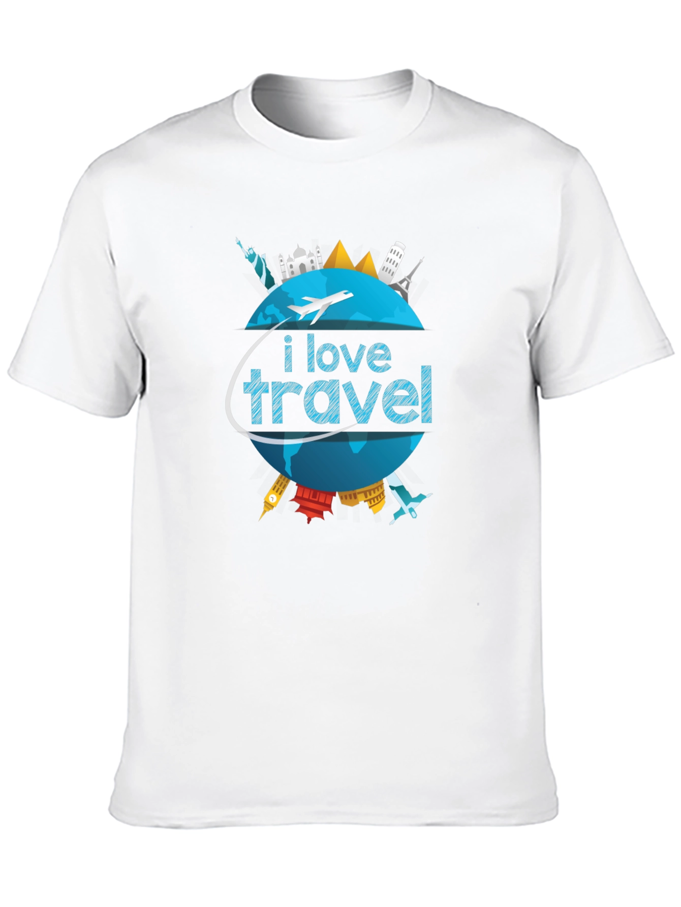 I Love Travel World Landmarks Graphic T-Shirt