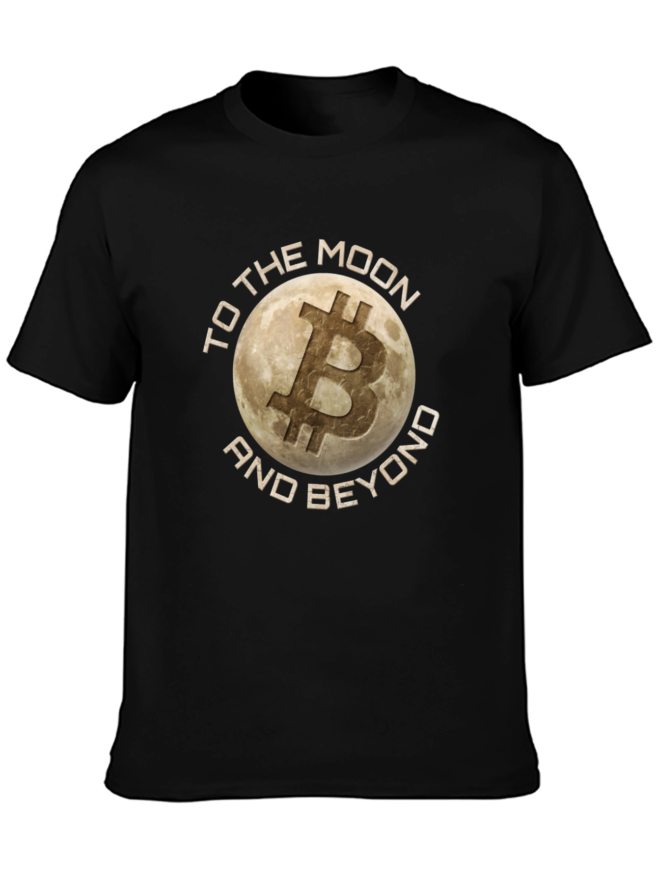 Bitcoin To the Moon and Beyond Black T-Shirt