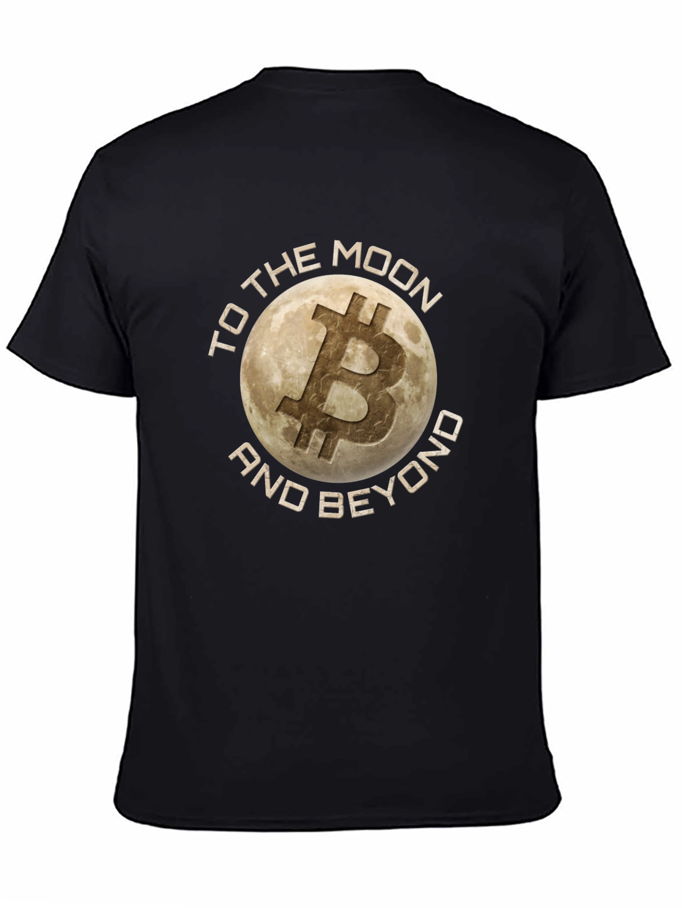 Bitcoin To the Moon and Beyond Black T-Shirt