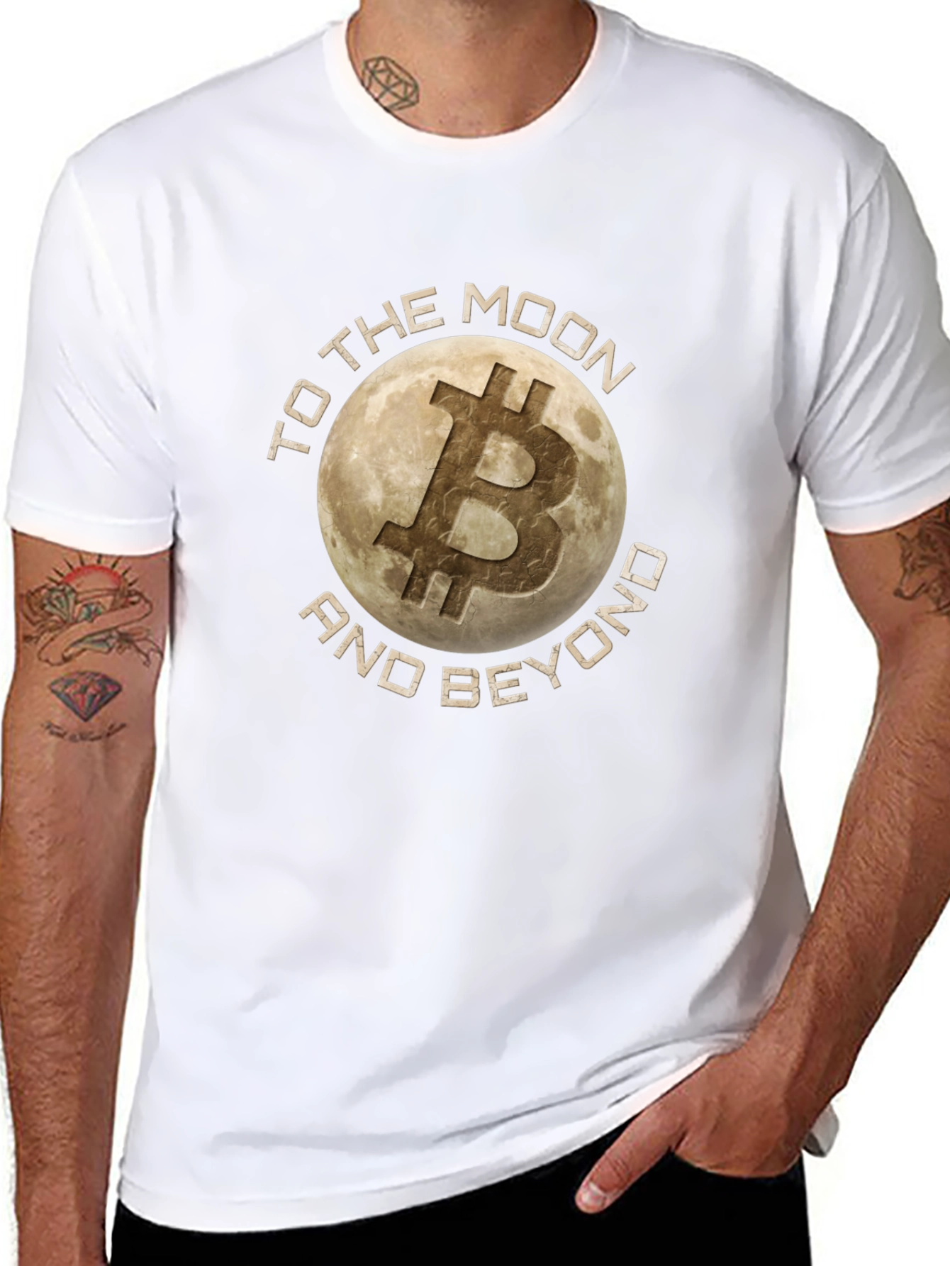 Bitcoin To the Moon and Beyond Black T-Shirt