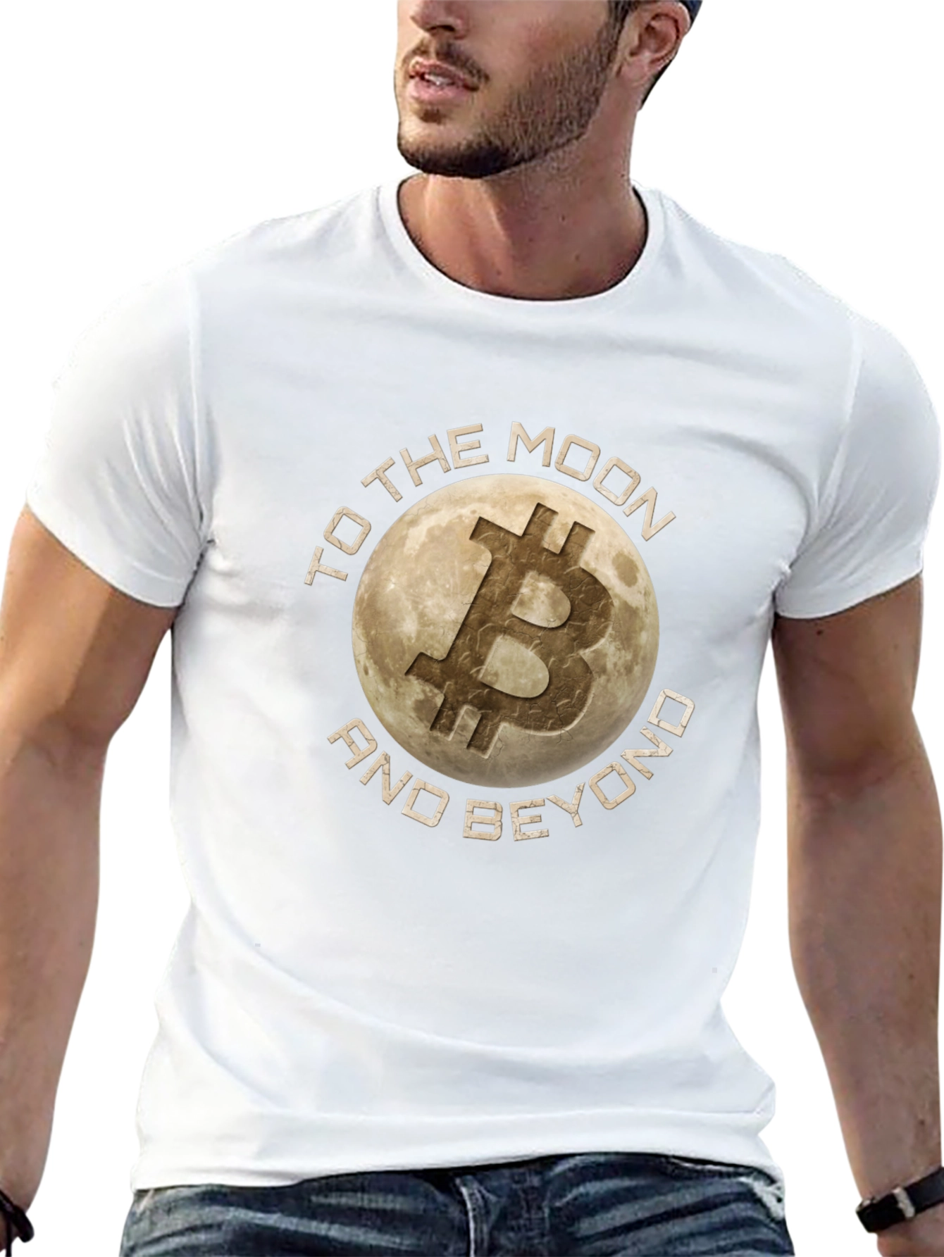 Bitcoin To the Moon and Beyond Black T-Shirt