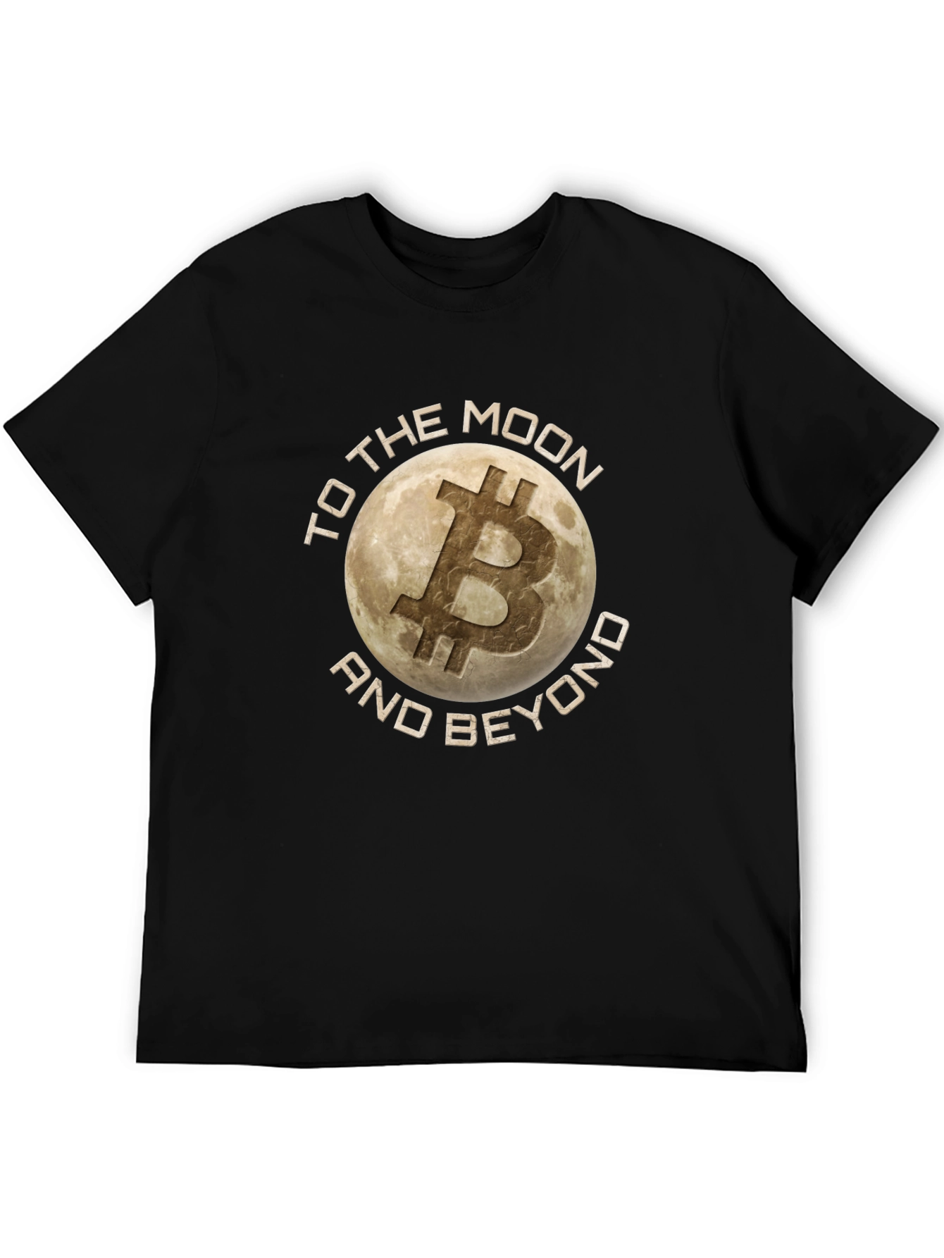 Bitcoin To the Moon and Beyond Black T-Shirt
