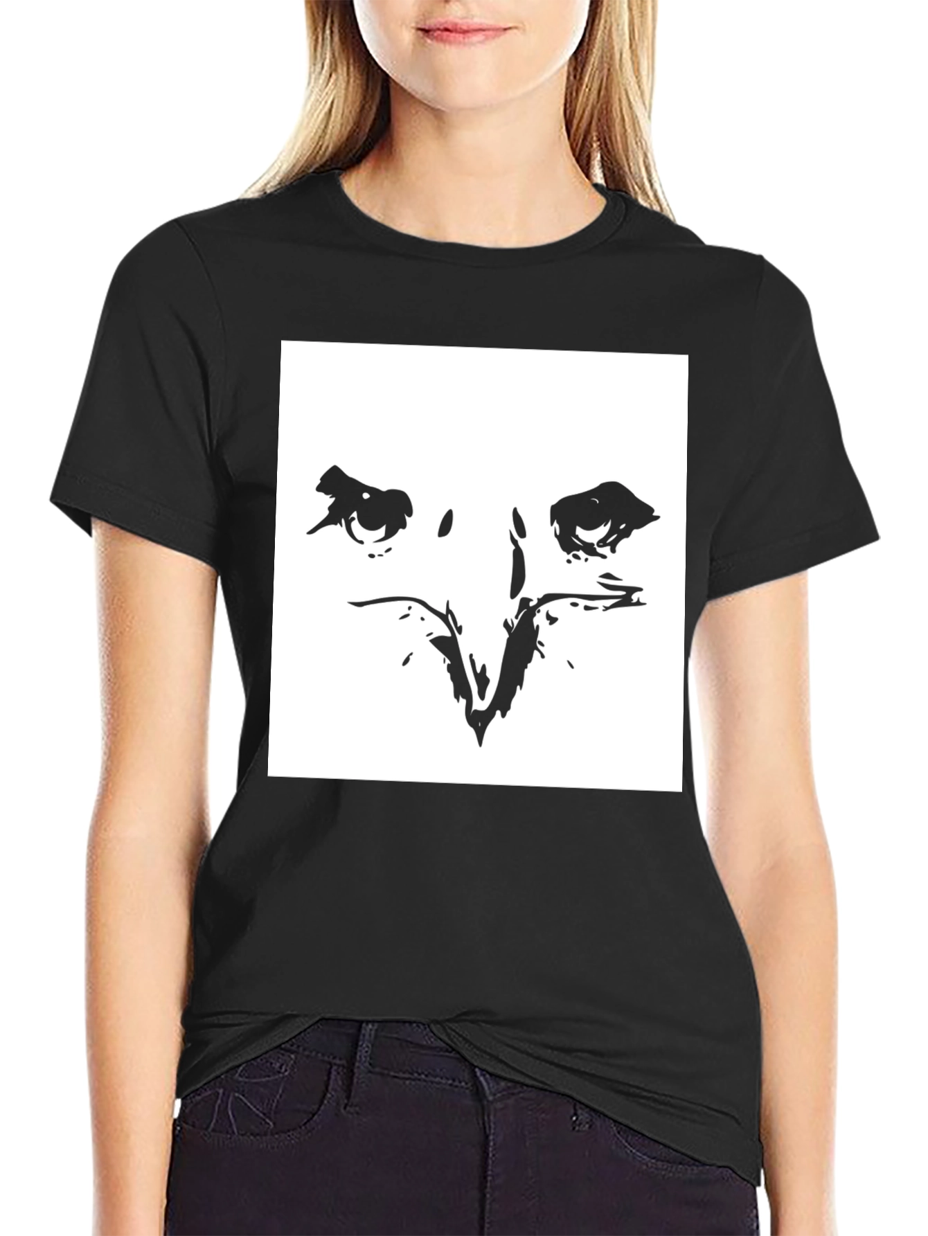 Abstract Eagle Eye Graphic Black T-Shirt