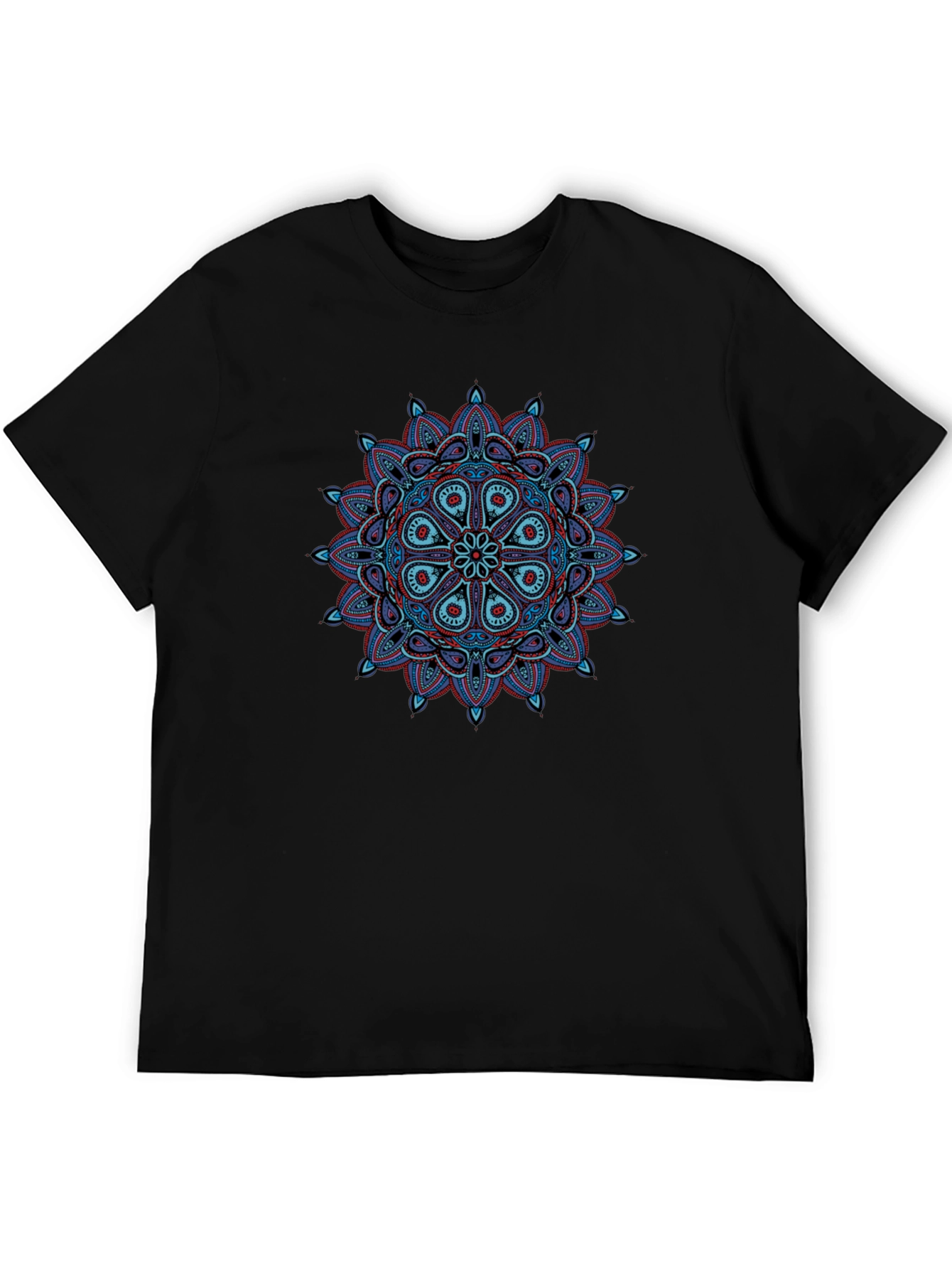 Mandala Graphic Tee - Black Cotton T-Shirt