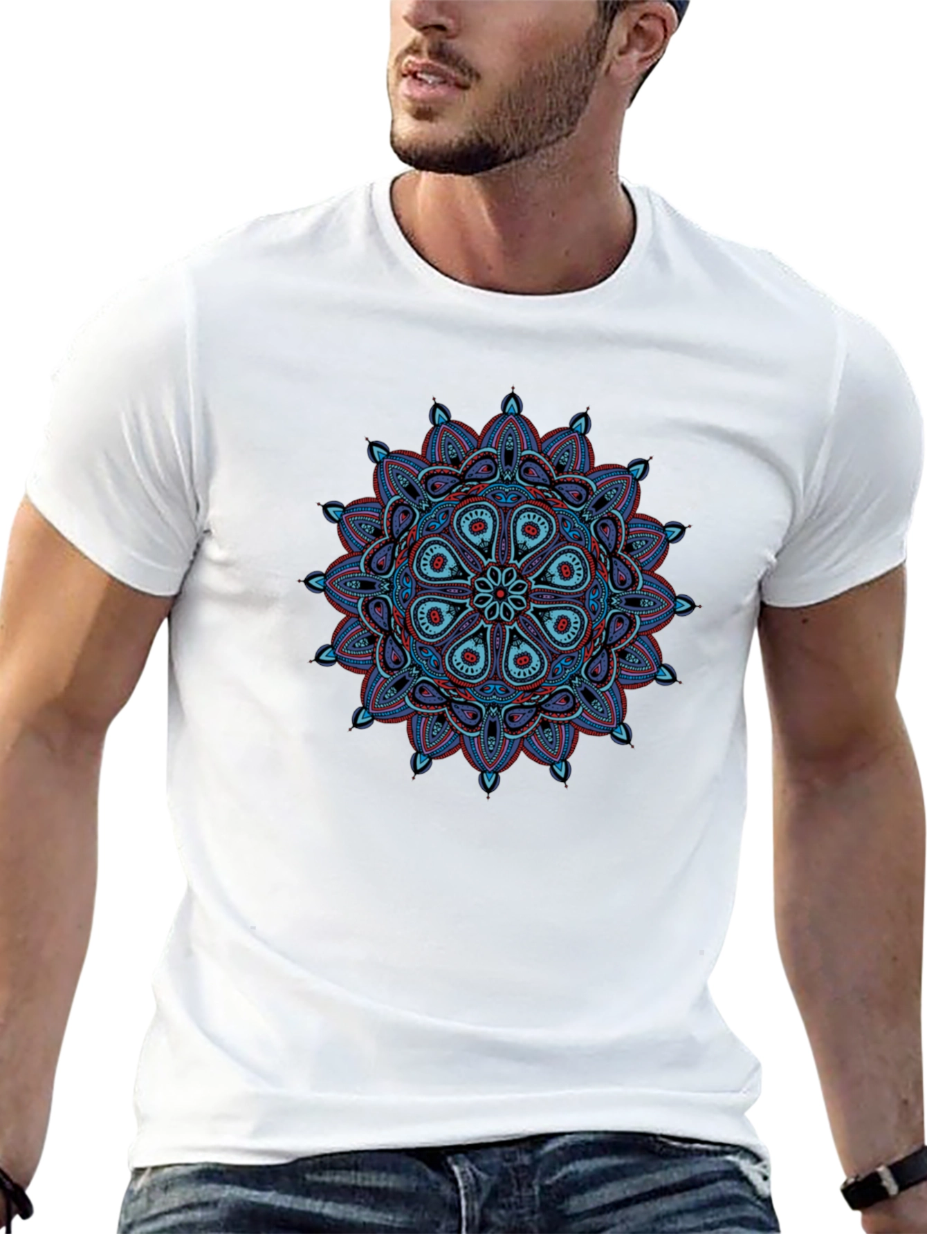 Mandala Graphic Tee - Black Cotton T-Shirt