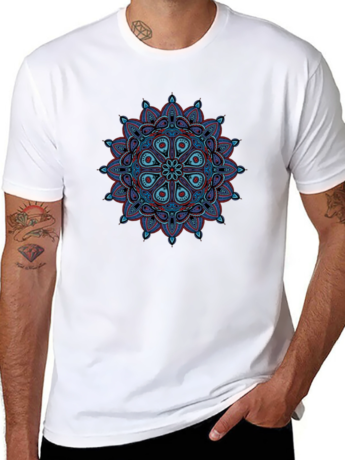 Mandala Graphic Tee - Black Cotton T-Shirt