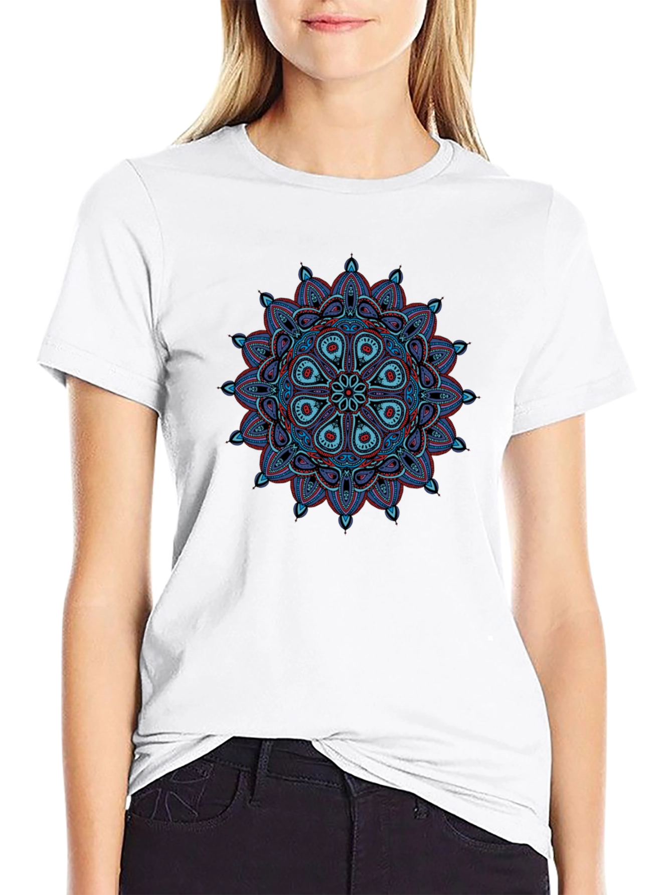 Mandala Graphic Tee - Black Cotton T-Shirt